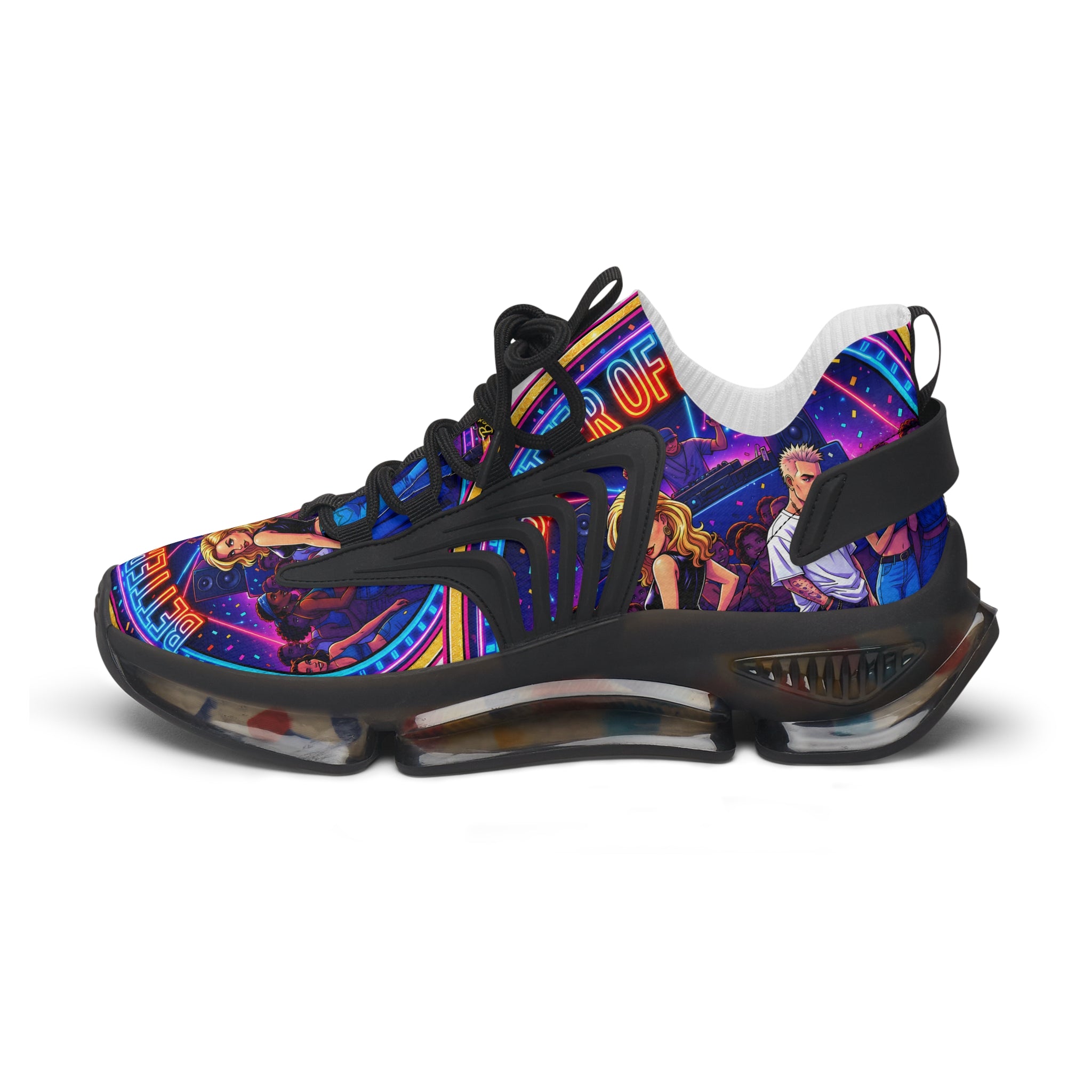 Mesh Sneakers — Retro Neon Graphic Women’s Trainers