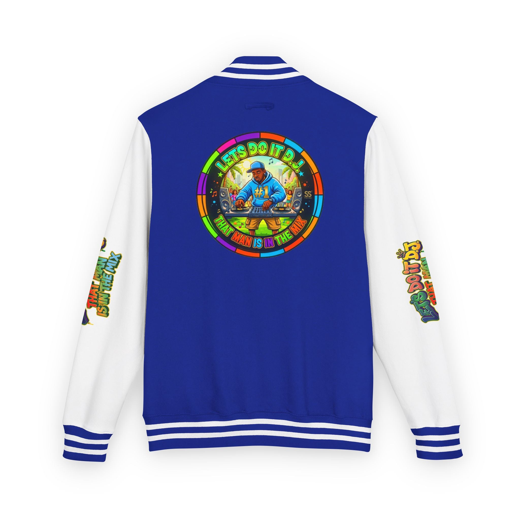 Letterman Jacket — 'Let's Do It' DJ Graphic Varsity Jacket