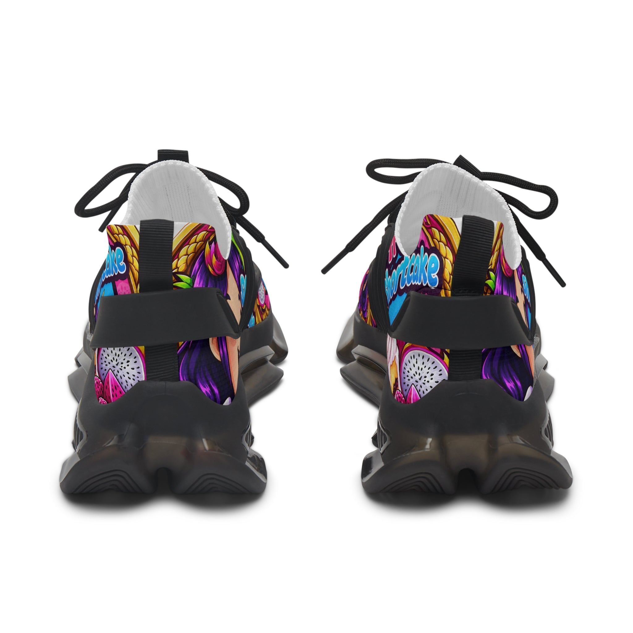 "Dragon Fruit Shortcake" Graphic Women's Mesh Sneakers — Colorful Cartoon Athletic Shoes