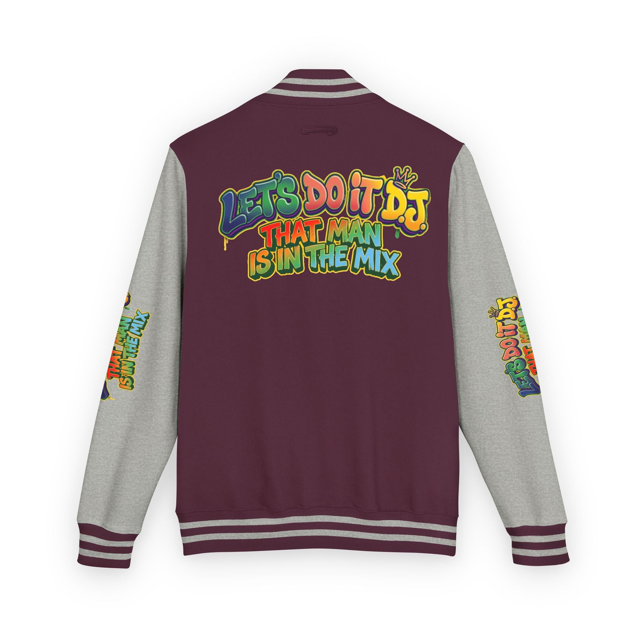 Letterman Jacket — 'Let's Do It' DJ Graphic Varsity Jacket