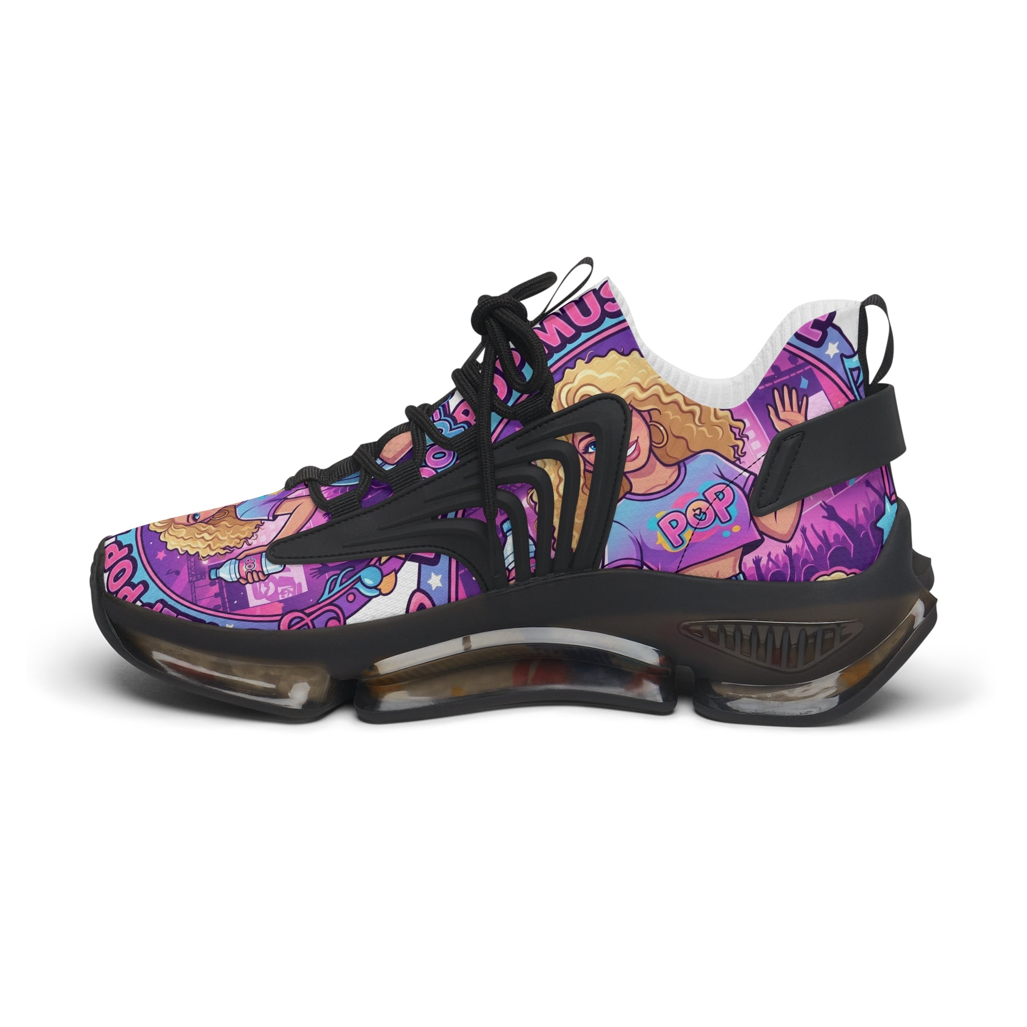 Women’s Mesh Sneakers —"Keep Pop Music Alive " Women's Trendy Printed Athletic Shoes
