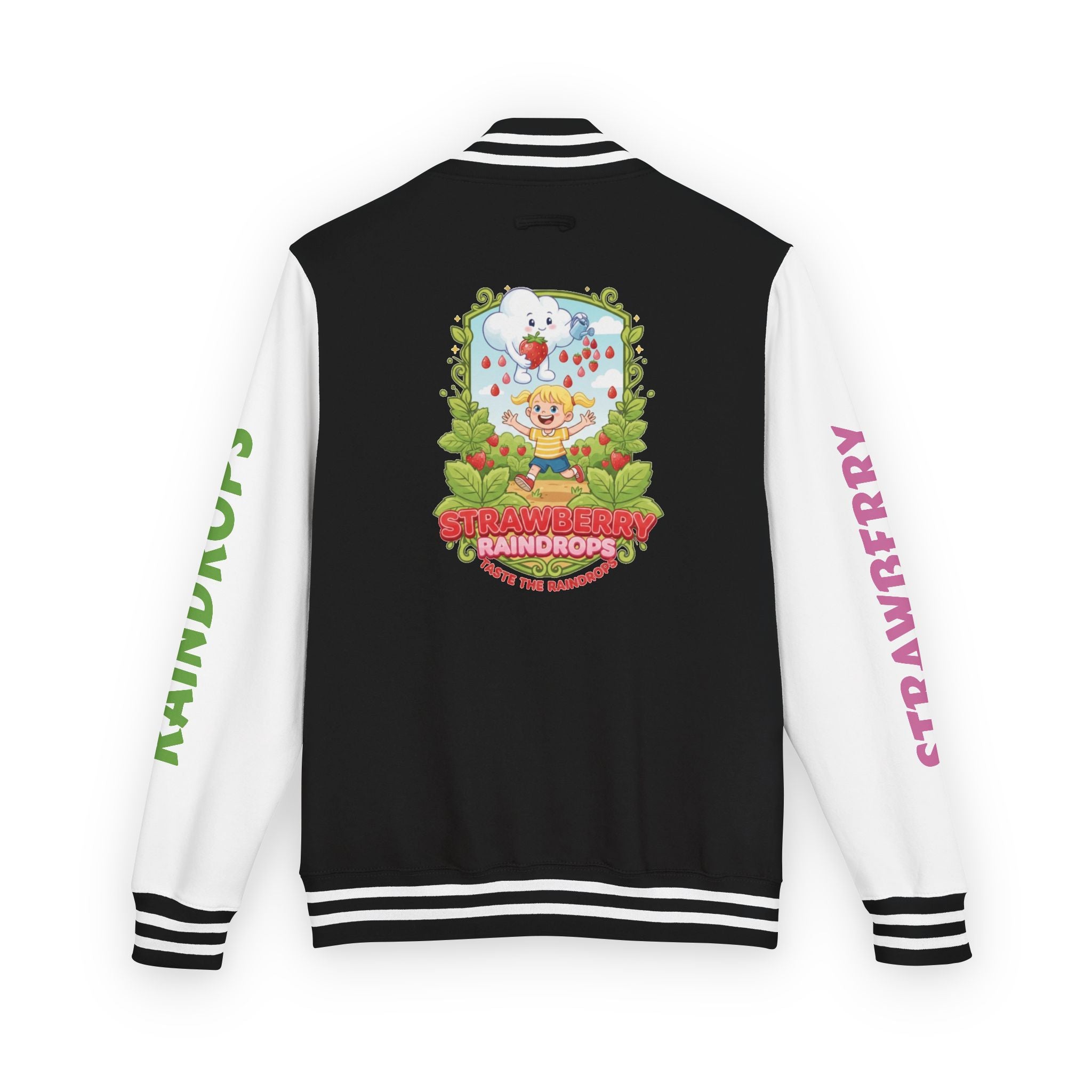 Letterman Jacket —Strawberry Raindrops Back Patch