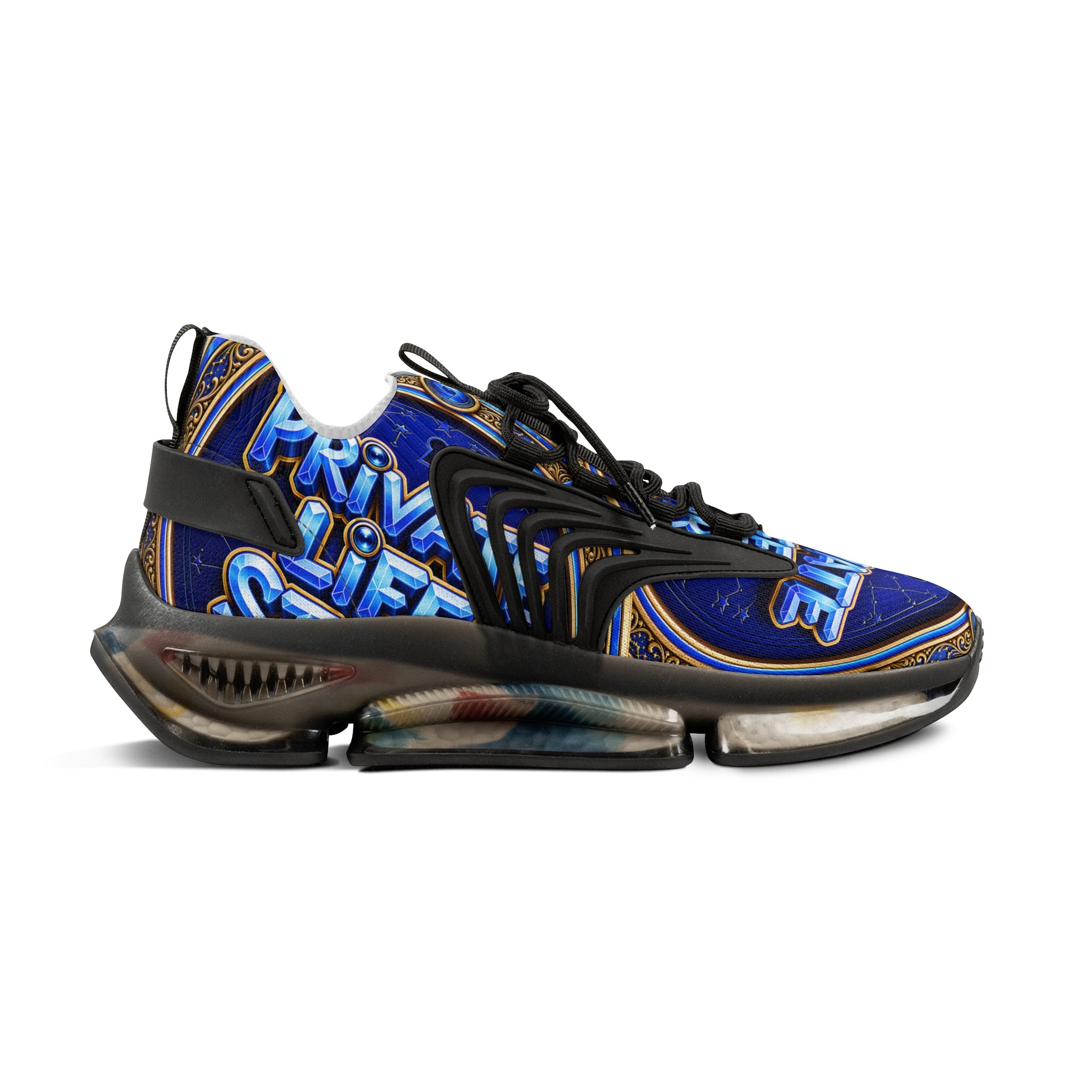 Mesh Sneakers — 'Private Life Style "Bold Blue Graphic Athletic Shoes
