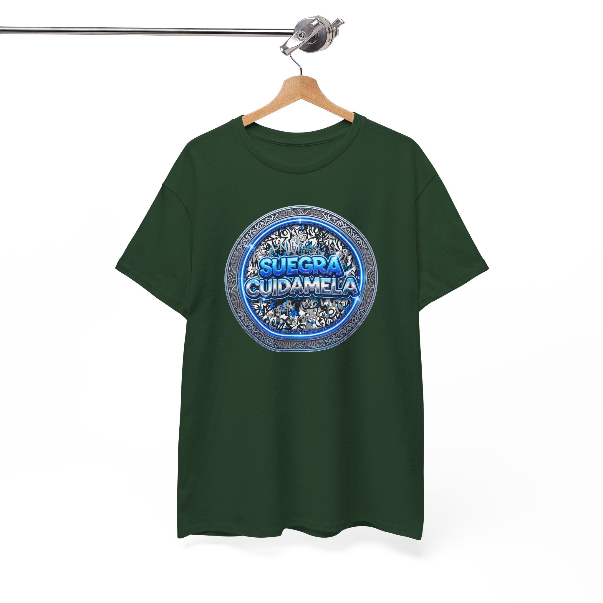 T-Shirt — Suegra Cuídame (Blue Floral Emblem)