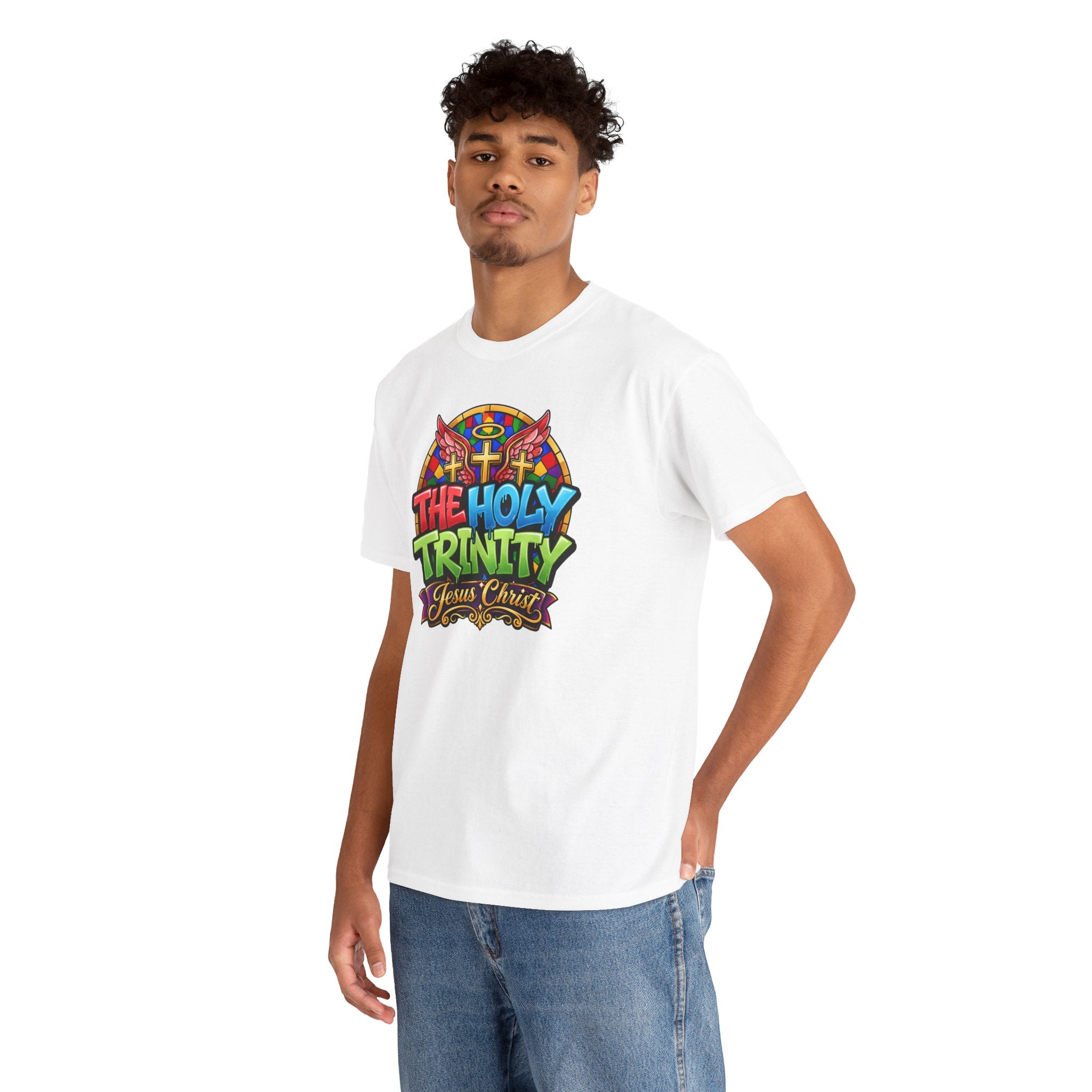 Holy Trinity Graphic Tee — 'The Holy Trinity Jesus Christ' Colorful Faith T-Shirt
