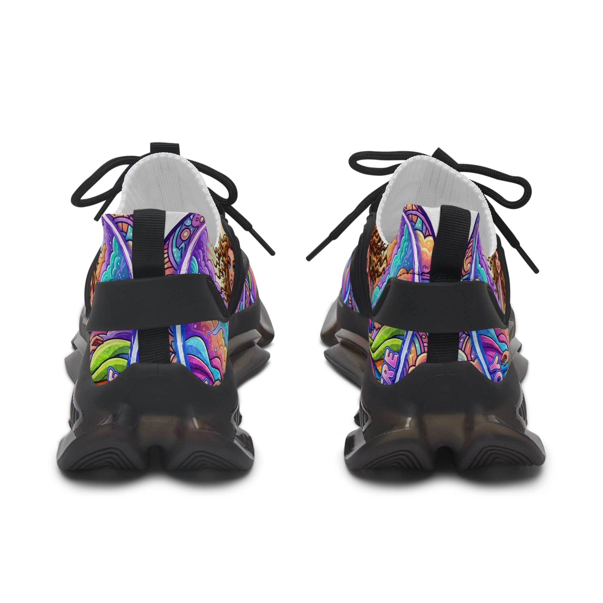 Mesh Sneakers — Vibrant 'Rush Hour' Retro Goddess Athletic Shoes