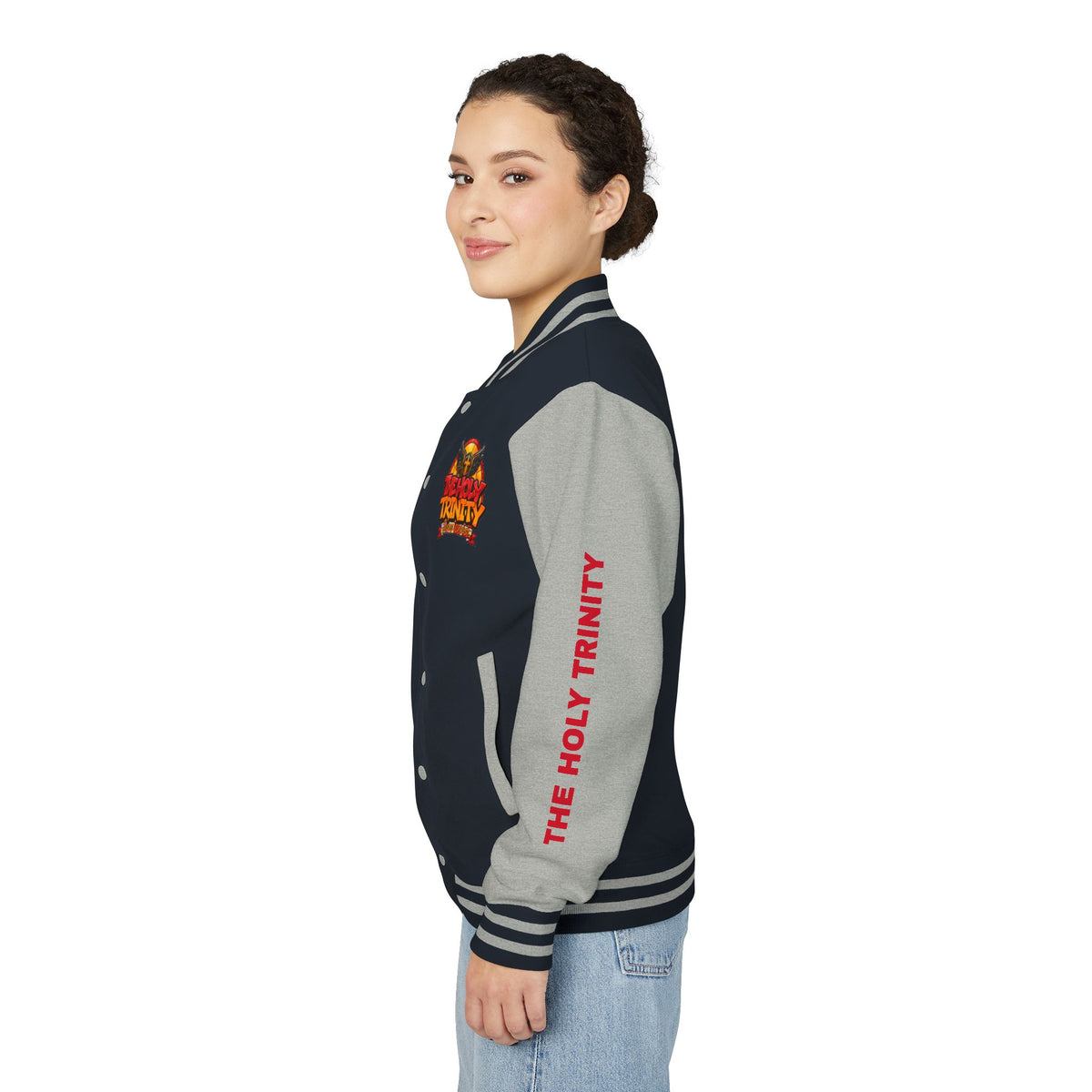 Letterman Jacket — "The Holy Trinity "Graphic Varsity Jacket