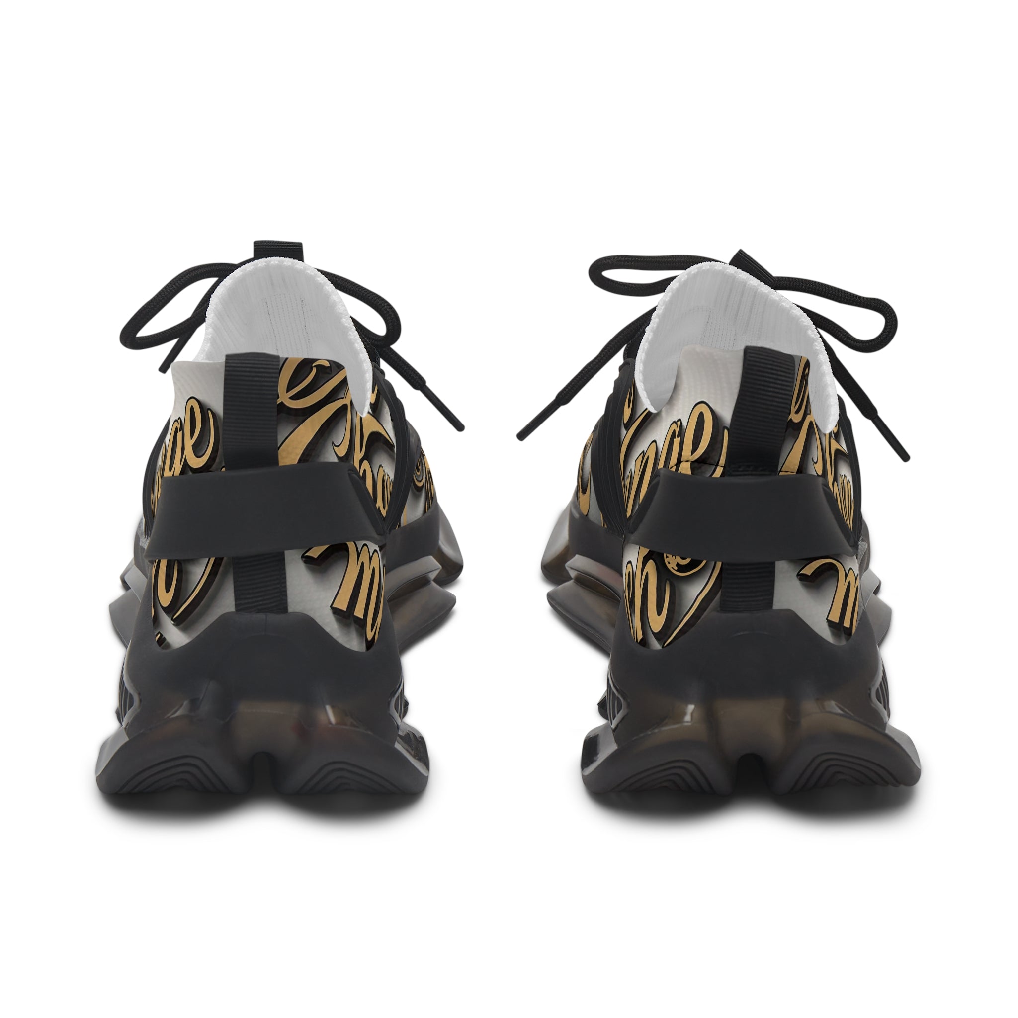 Women’s Mesh Sneakers — "Ain't  Change Much "Cream Script Logo Athletic Shoes