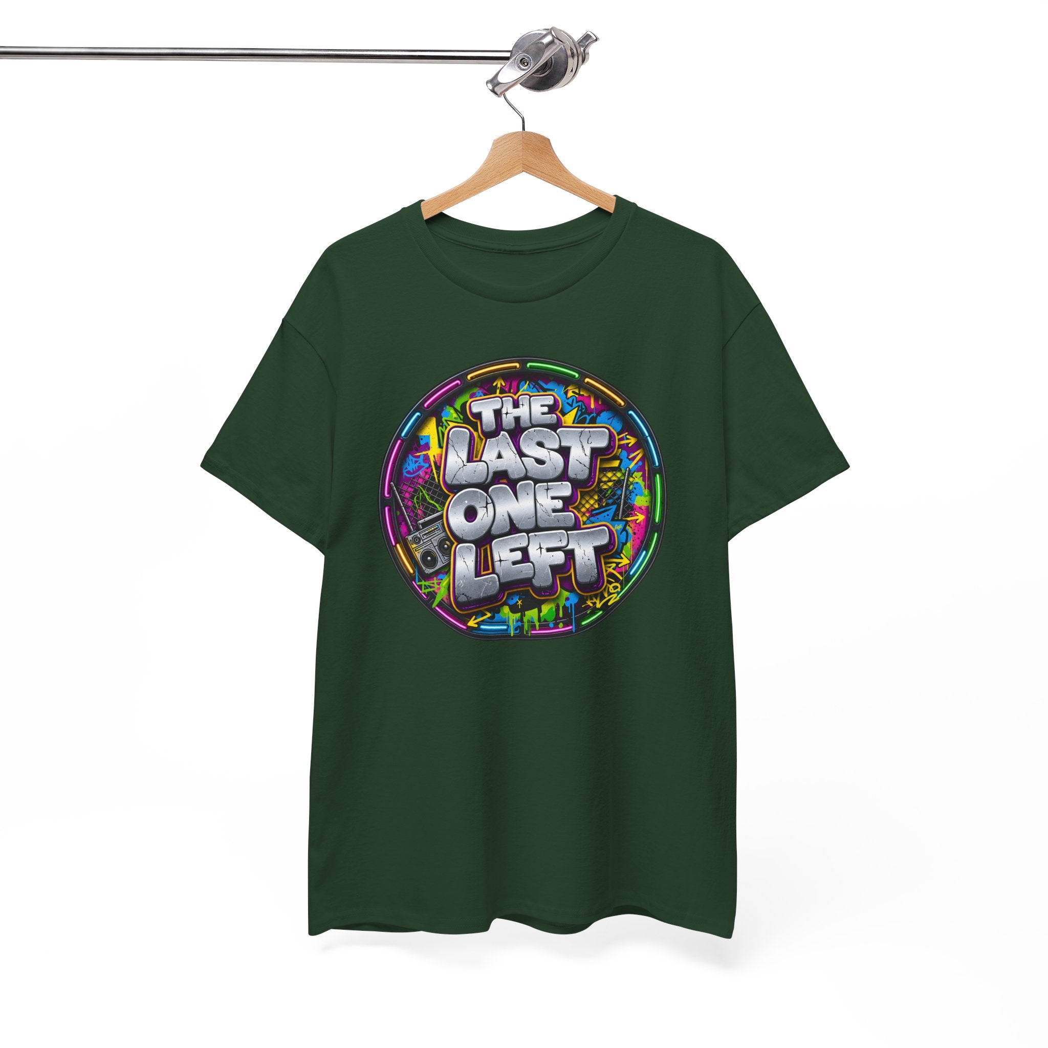 Graphic Tee - "The Last One Left" Colorful Retro Badge