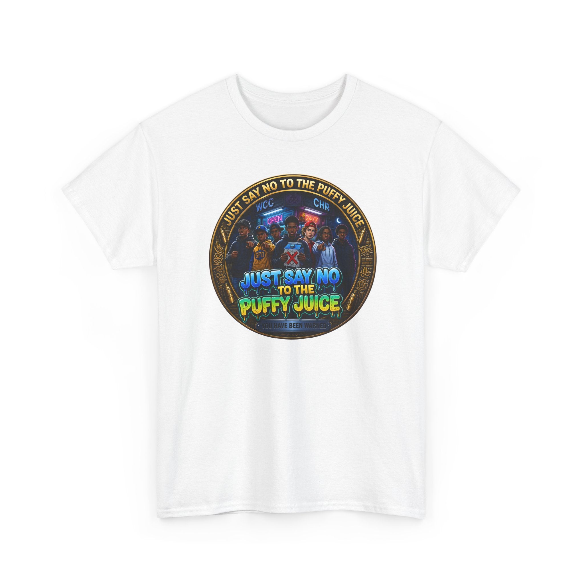 "Just Say No to the Puffy Juice "Tee – Anti-Party Vintage Graphic T-Shirt