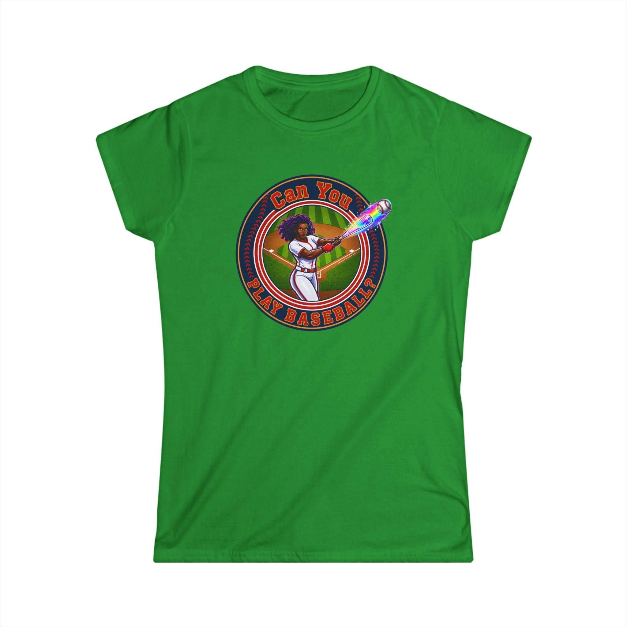 Can You Play Baseball? Women's Baseball Graphic Tee - Vintage Batter Design