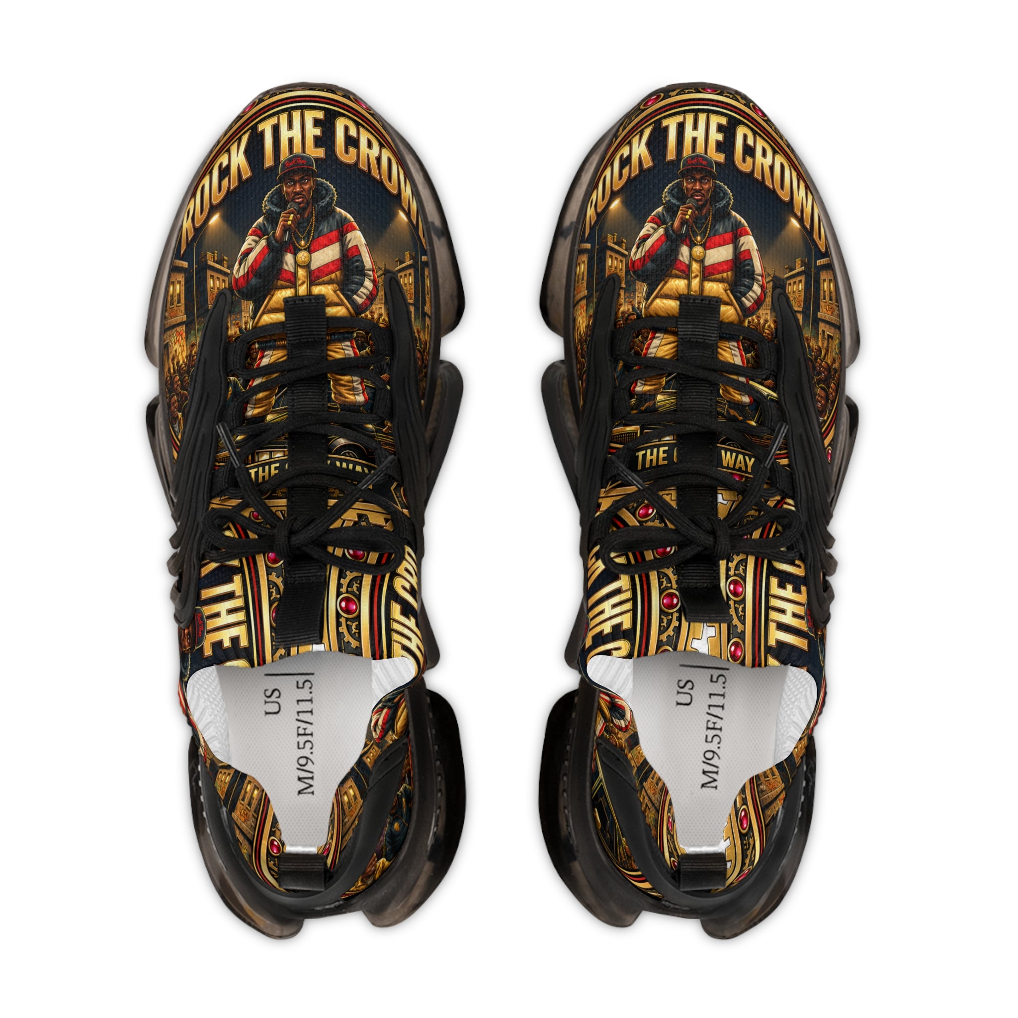 Men's Mesh Sneakers — 'Rock the Crowd' Graphic Athletic Shoes