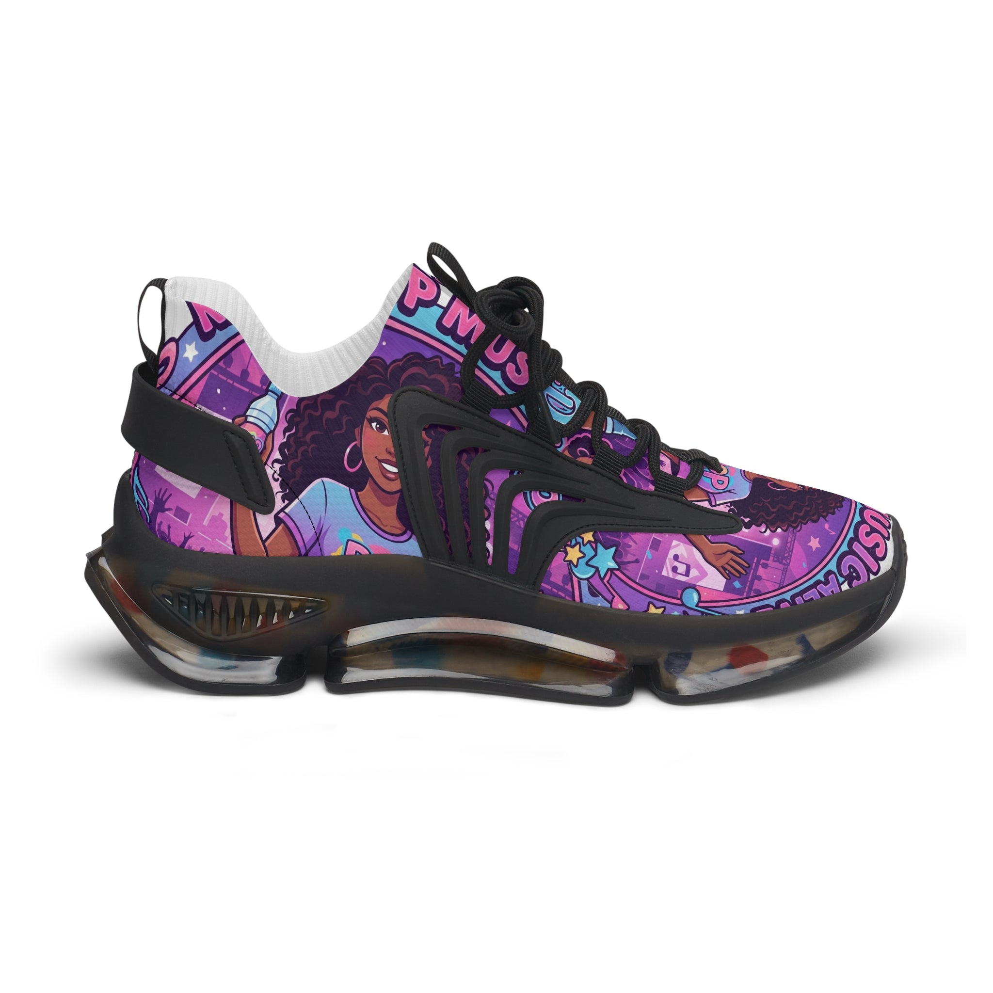 Women’s Mesh Sneakers —" Keep  Pop Music  Alive "Retro Pop Music Graphic Athletic Shoes