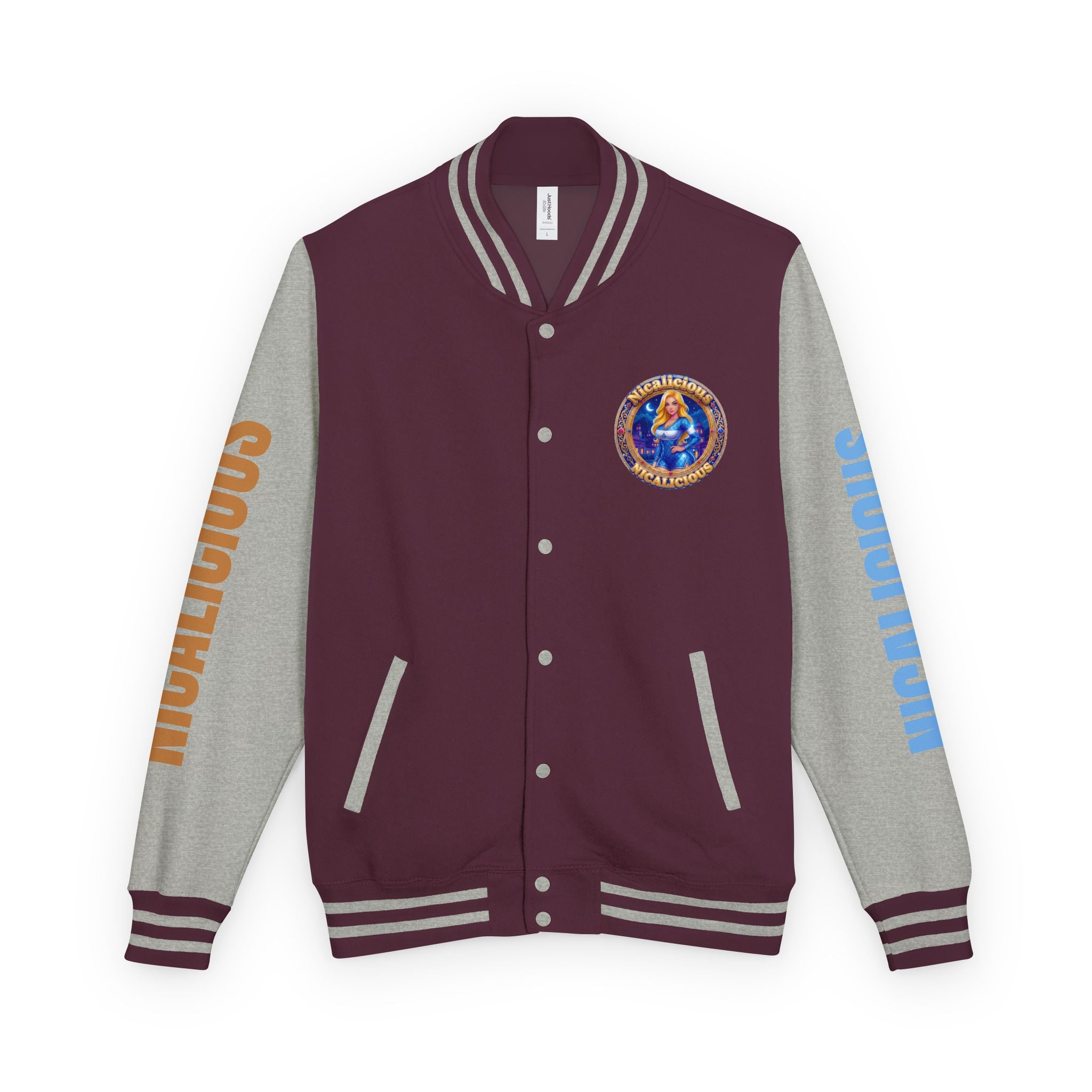 Letterman Jacket — 'Nicalicious' Retro Varsity Jacket with Angel Crest