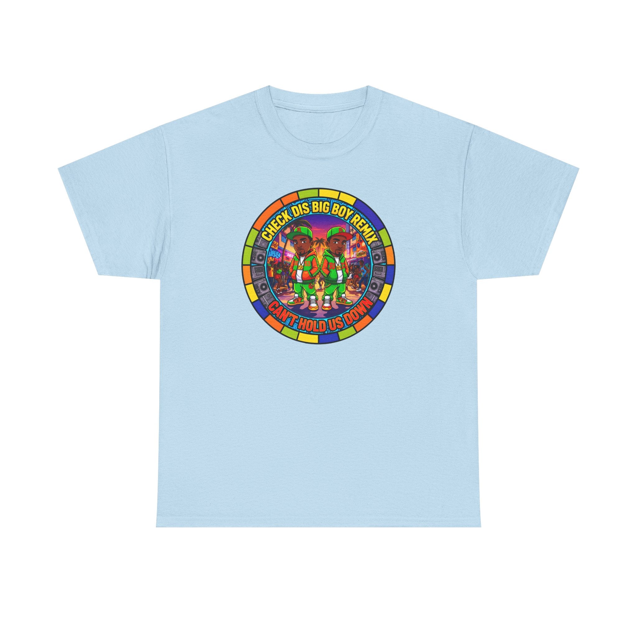 T-Shirt — "Check Dis Big Boy Remix" Colorful Cartoon Grap6hic Tee