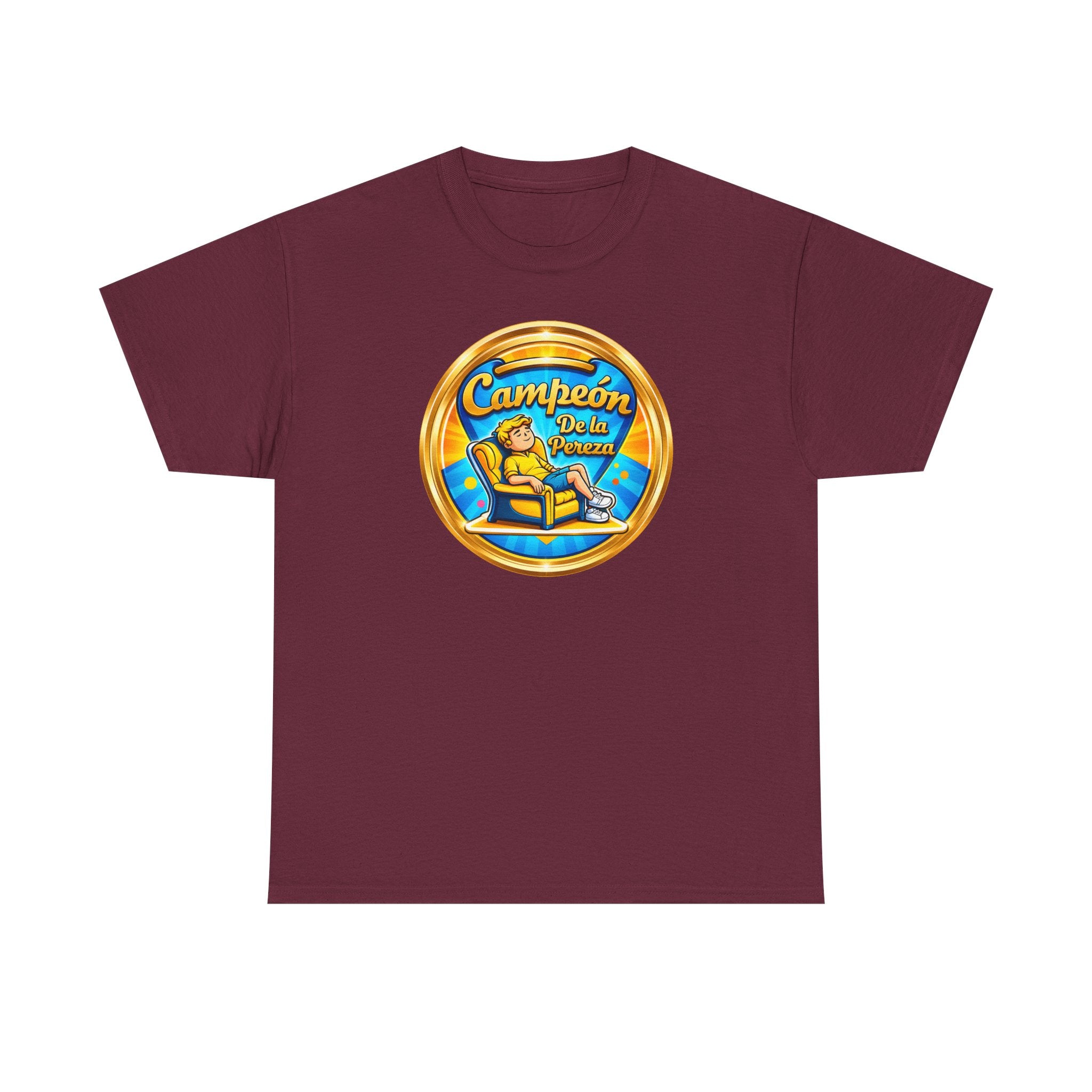 "Campeón De La Pereza" Tee — Gold Badge Adventure T‑Shirt