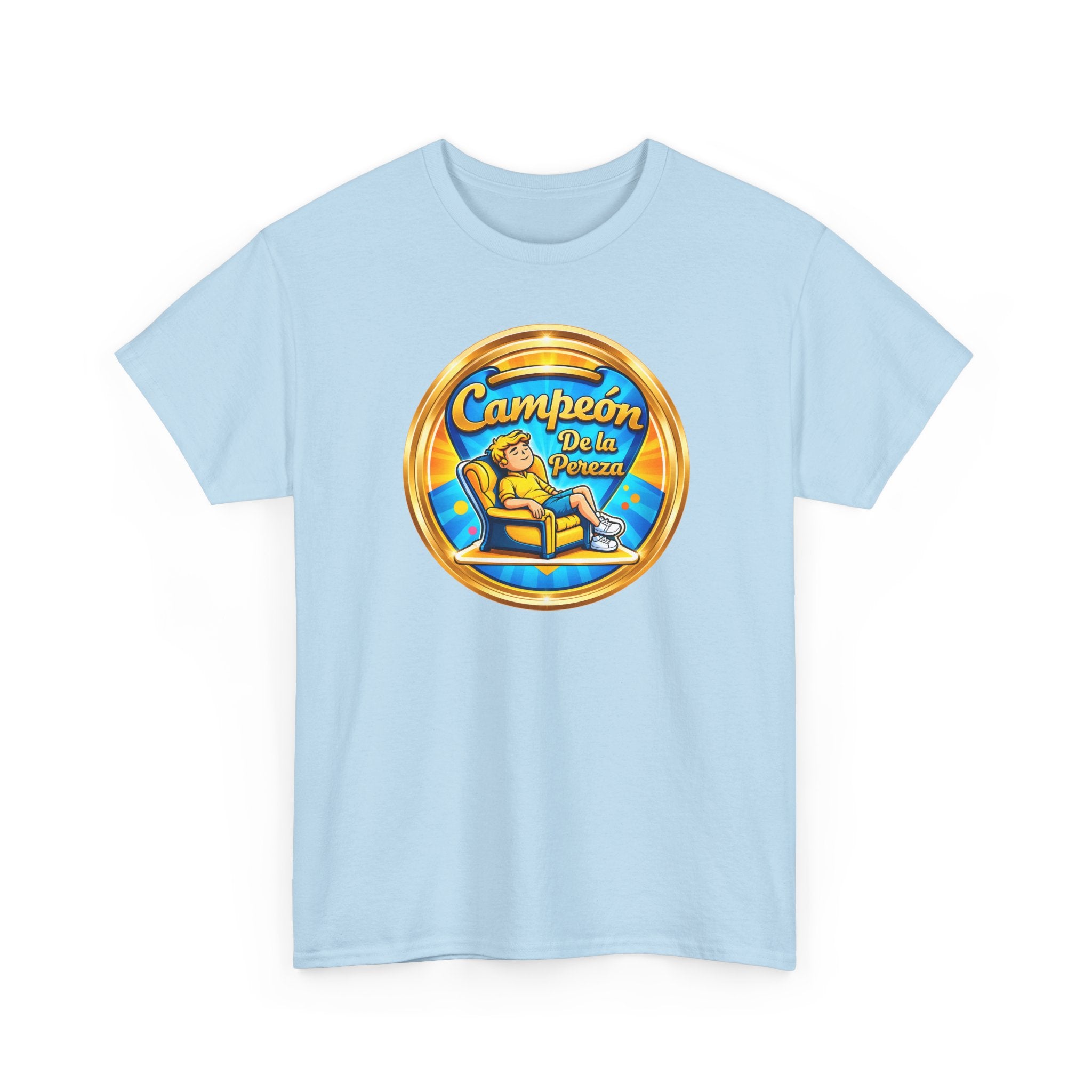 "Campeón De La Pereza" Tee — Gold Badge Adventure T‑Shirt