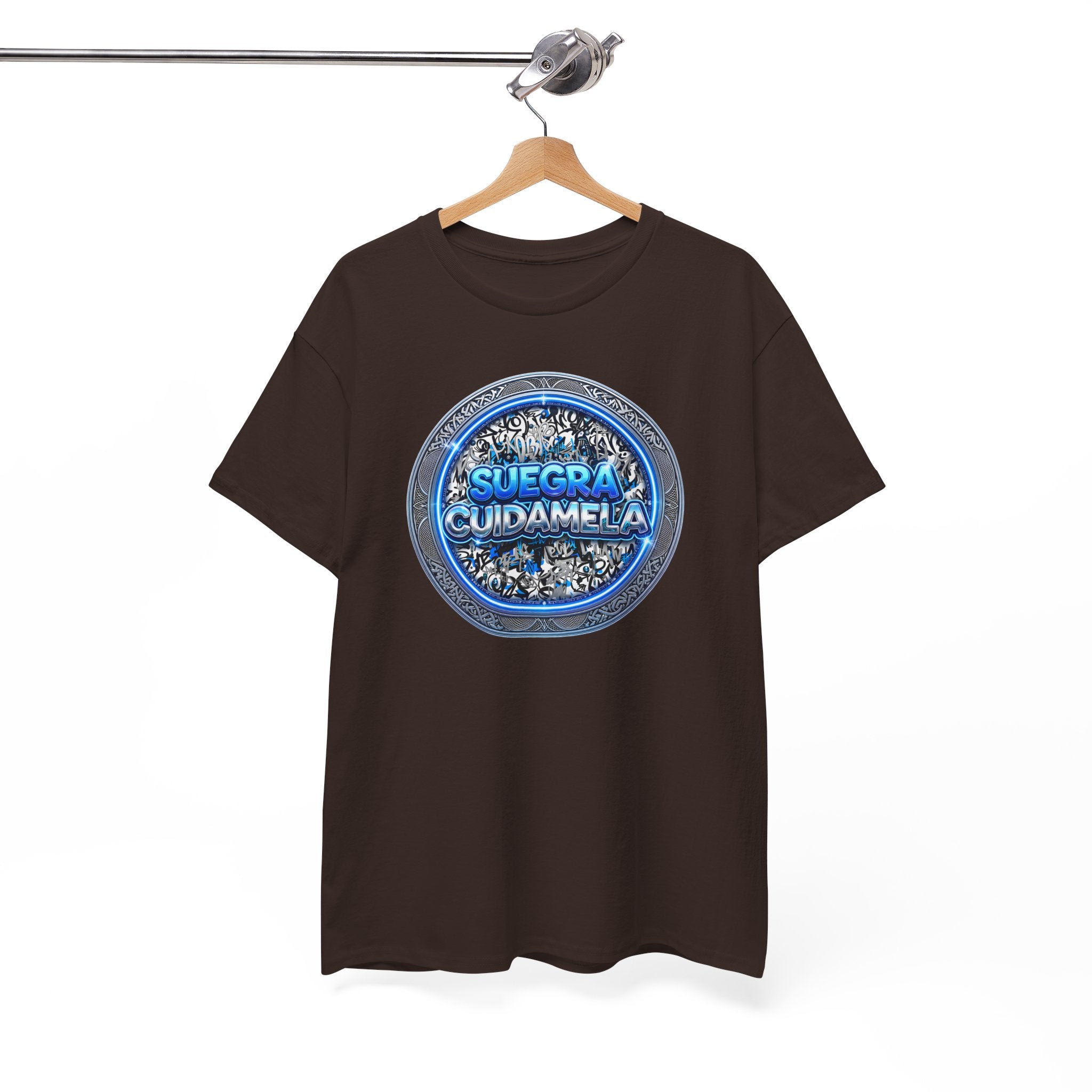 T-Shirt — Suegra Cuídame (Blue Floral Emblem)