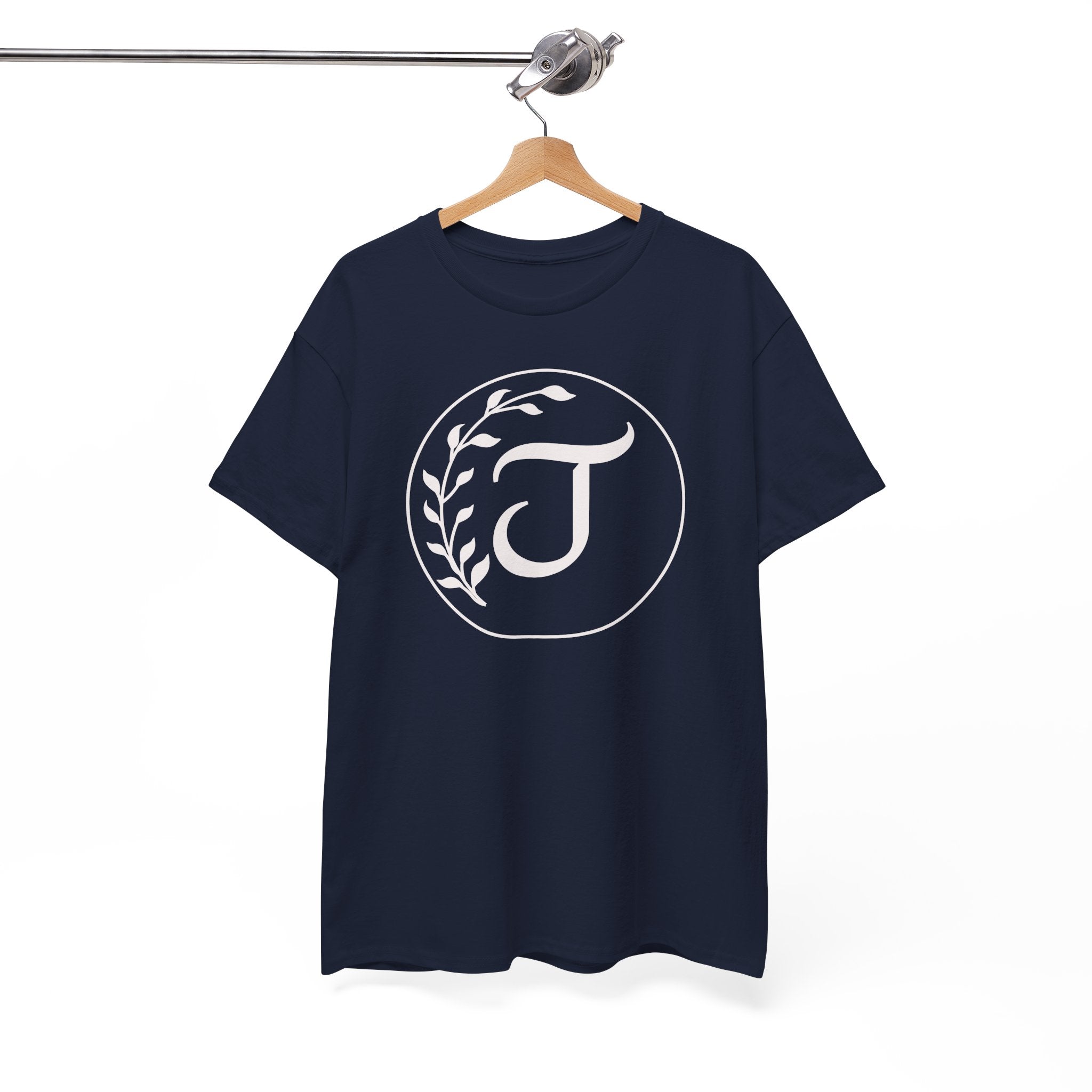 White Tee with Subtle "Floral J " Jesus Christ "— Minimalist Japanese Character T-Shirt