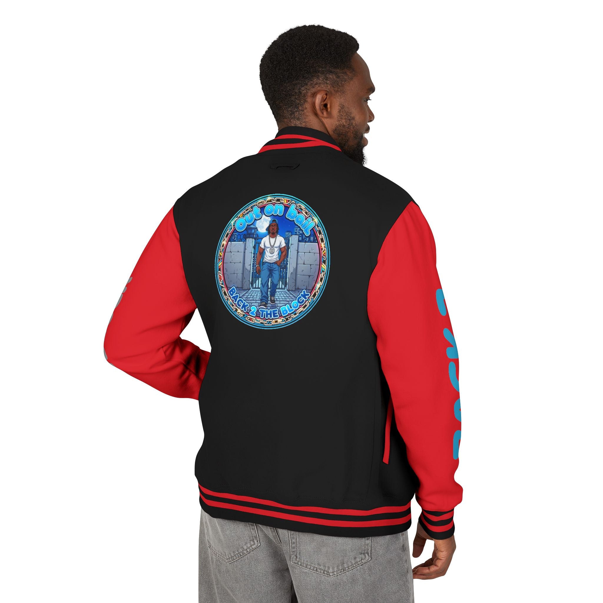 Letterman Jacket — 'Back 2 The Block' Retro Streetwear Patch Jacket