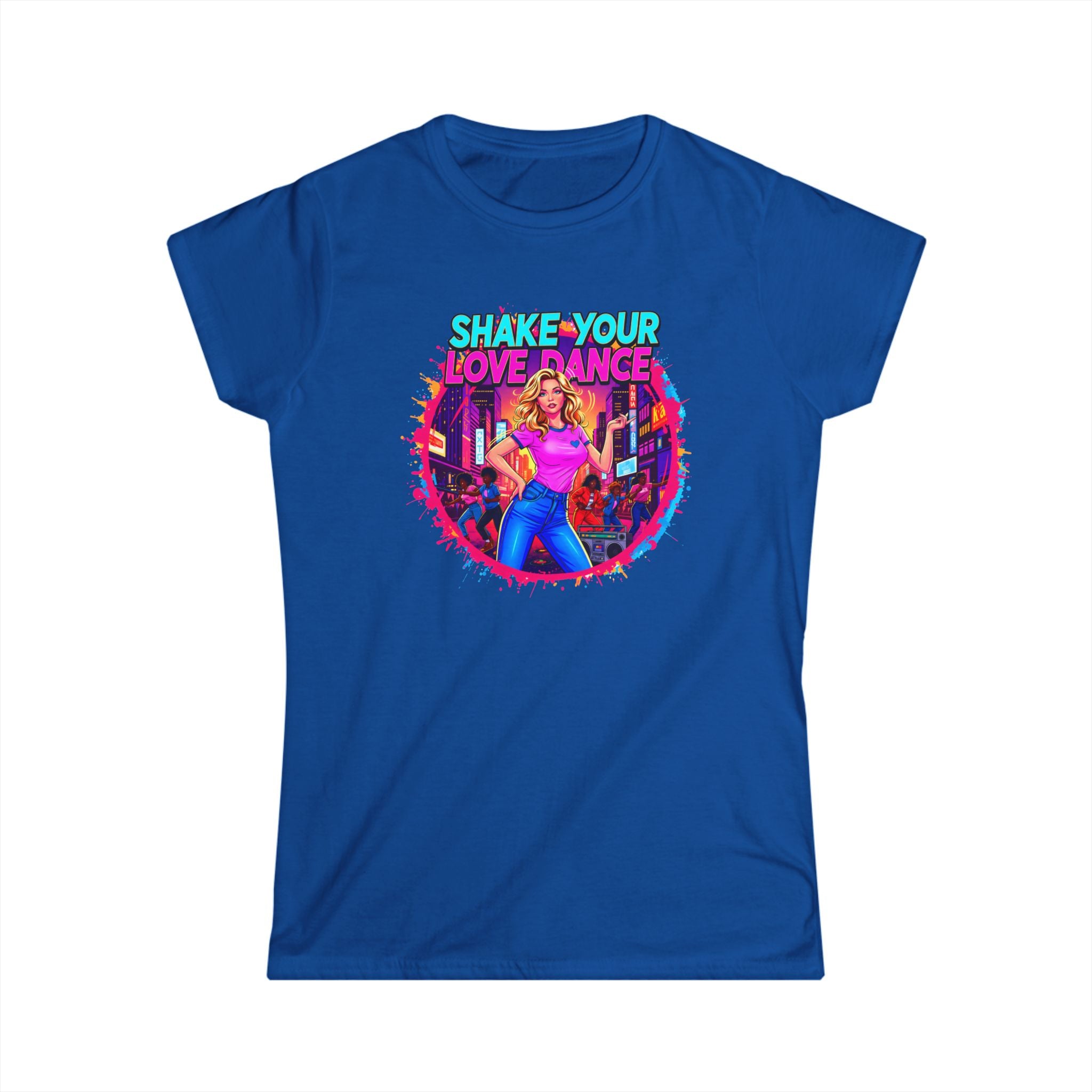 "Shake Your Love Dance" Women's T‑Shirt — Retro Dance Girl Graphic Tee