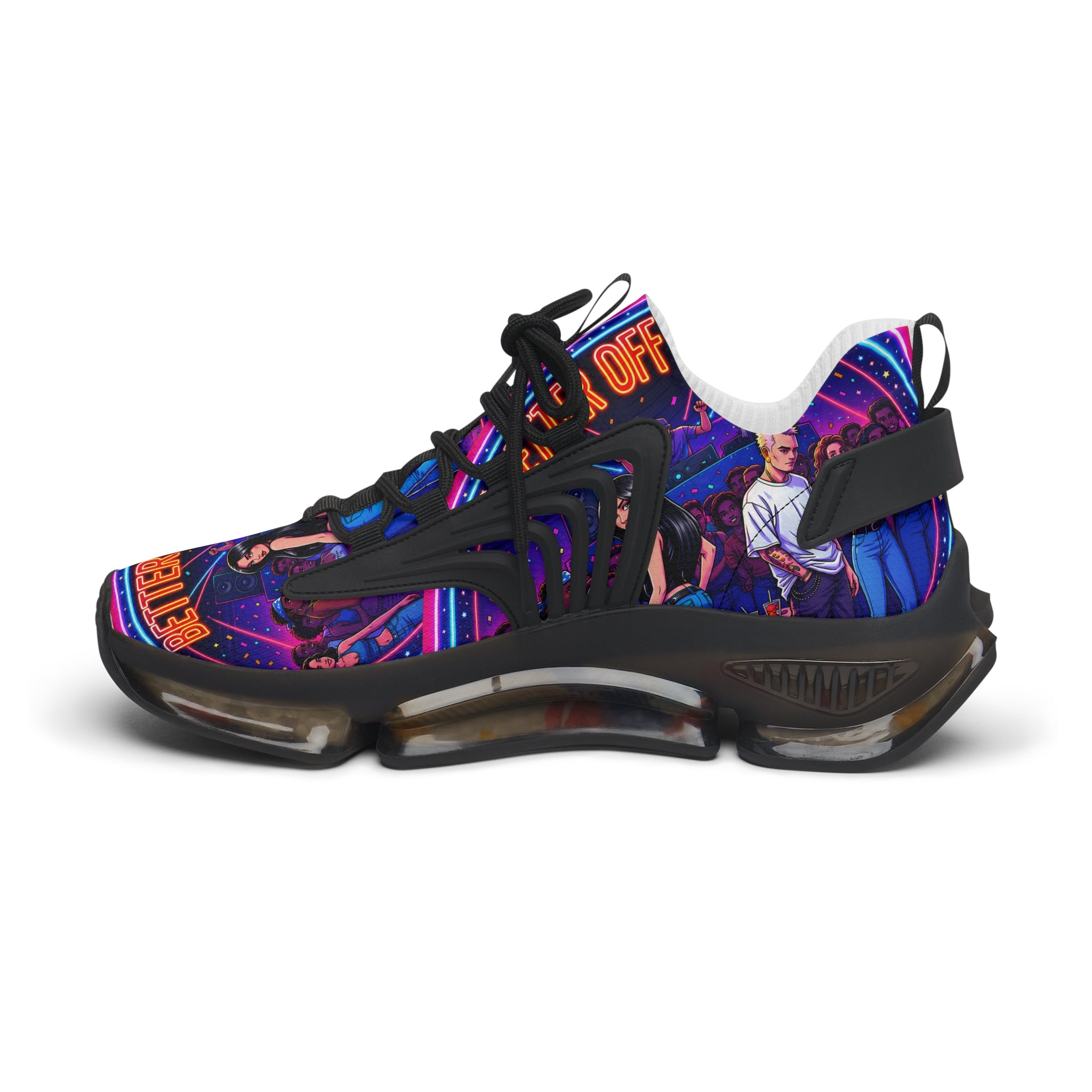 Women's Mesh Sneakers — Neon Retro Graphic "Better Off Dead" Street Style