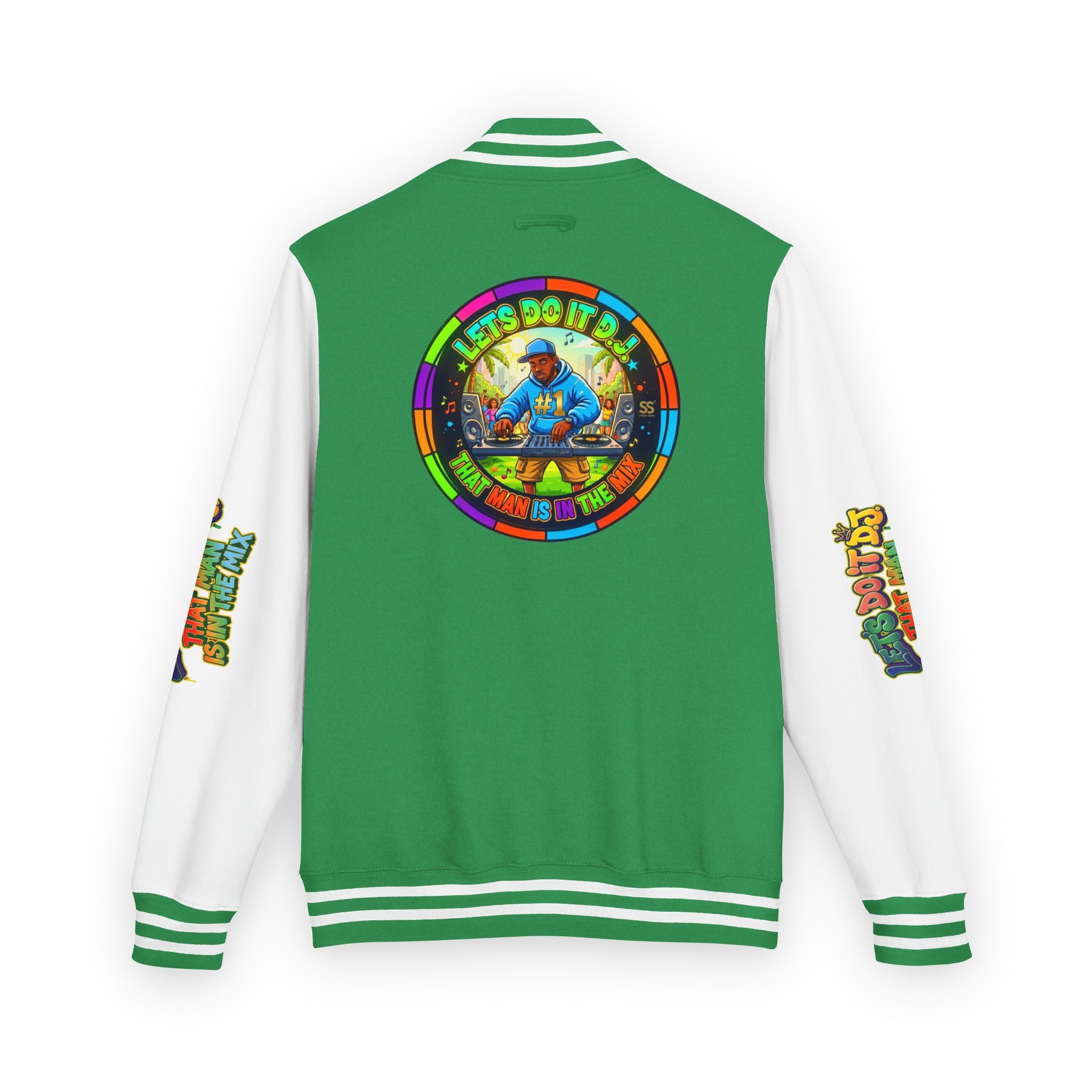 Letterman Jacket — 'Let's Do It' DJ Graphic Varsity Jacket