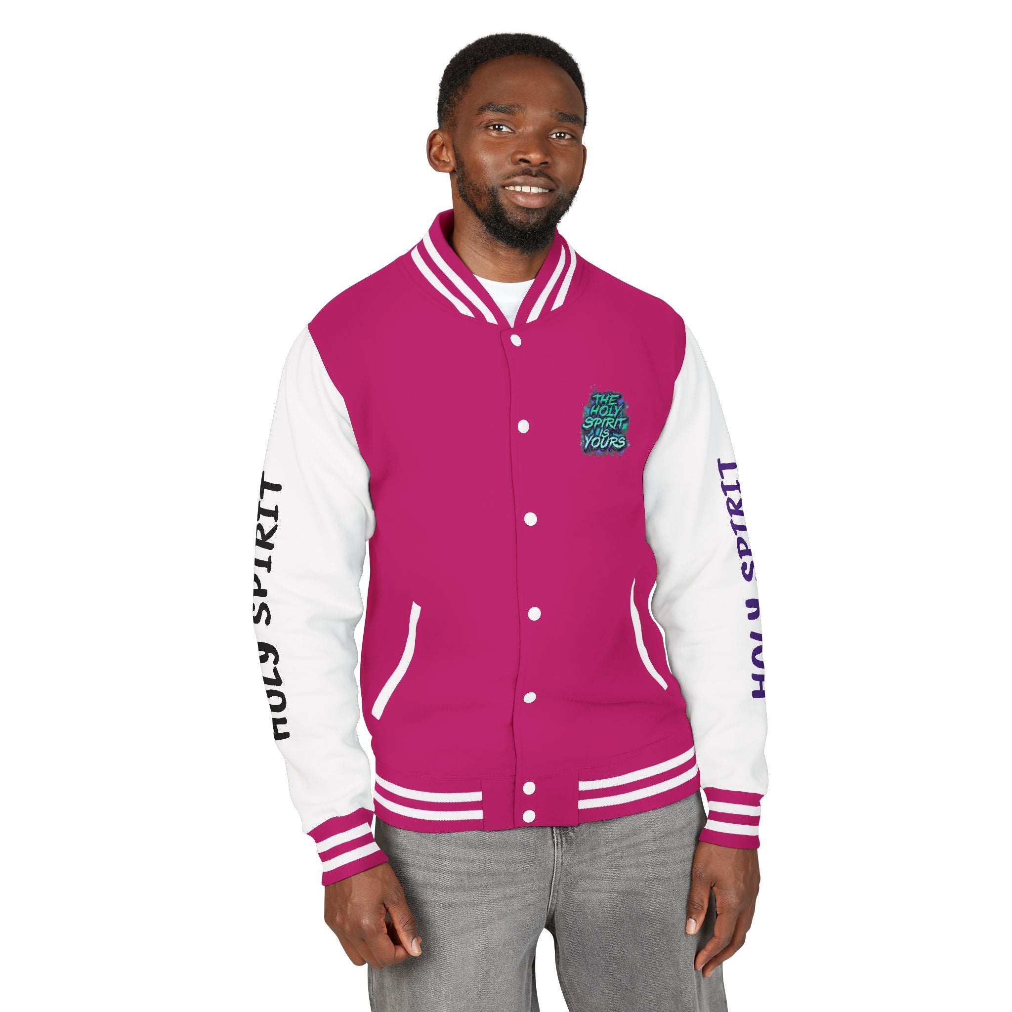 Letterman Jacket — "The Holy Spirit Is Yours" Graphic