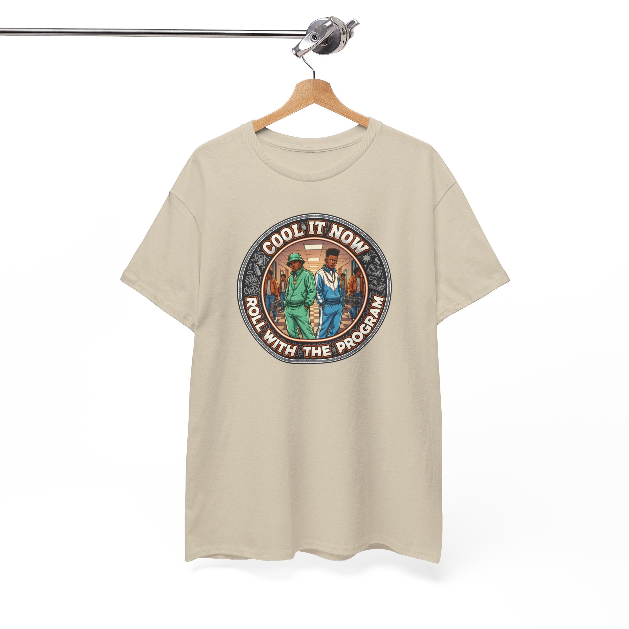 Cool It Now Tee — "Cool It Now Roll With The Program" Vintage Patch Graphic T-Shirt