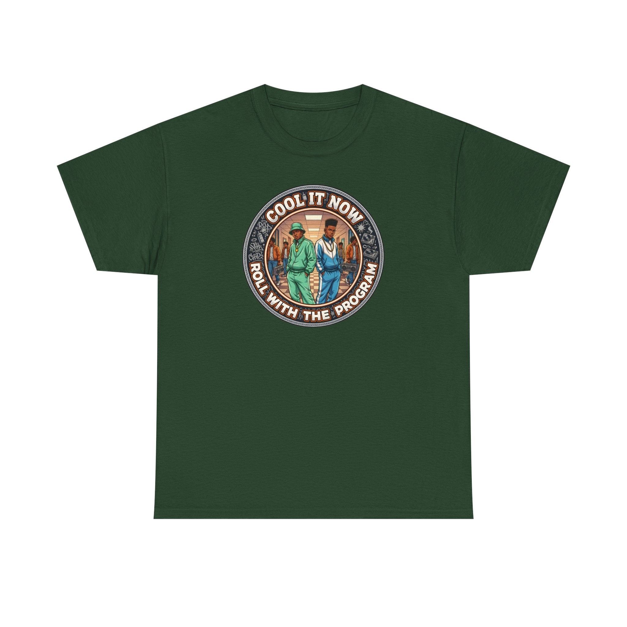 Cool It Now Tee — "Cool It Now Roll With The Program" Vintage Patch Graphic T-Shirt