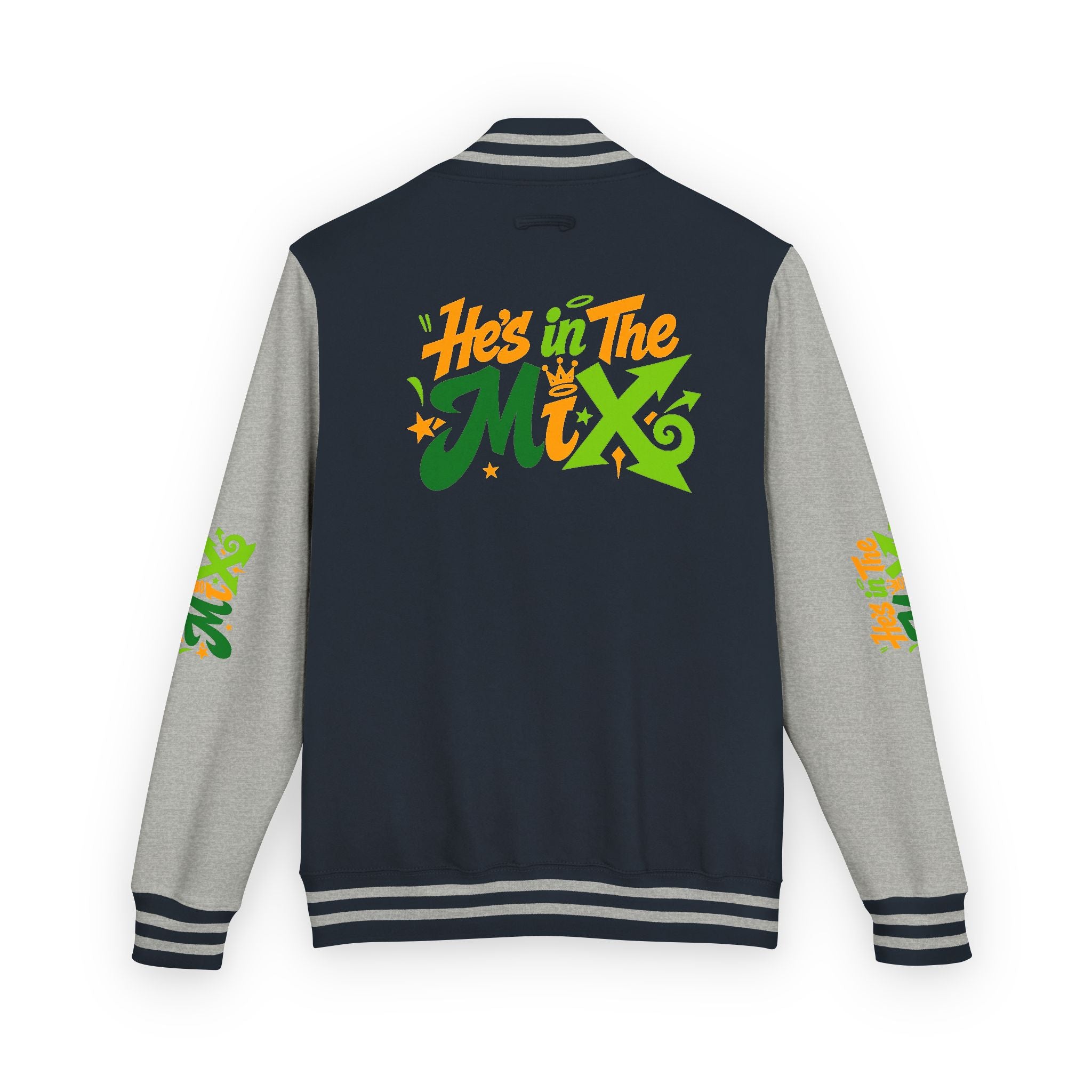 Letterman Jacket - "He's in the Mix" Retro Graffiti Varsity Jacket