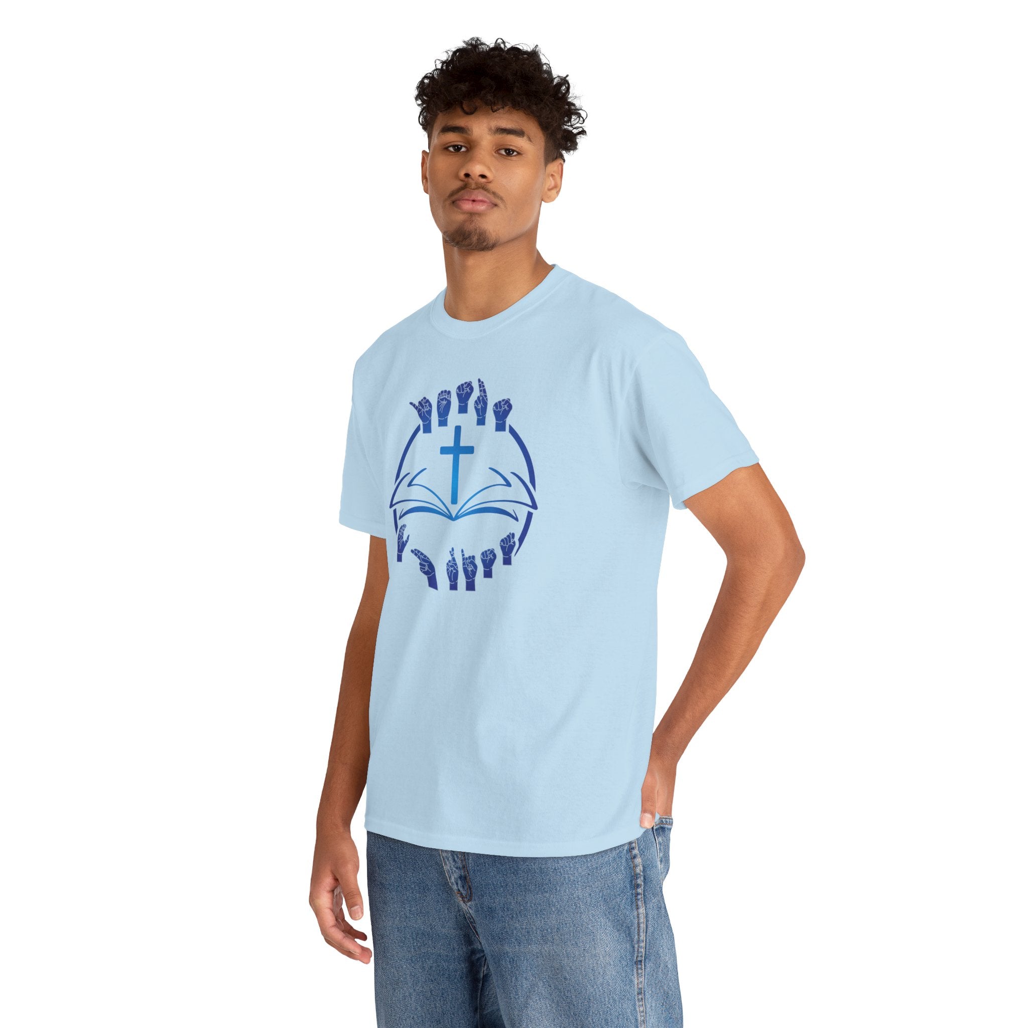"Christian Bible Cross Sign Language "T-Shirt — Faith Prayer Hands Tee