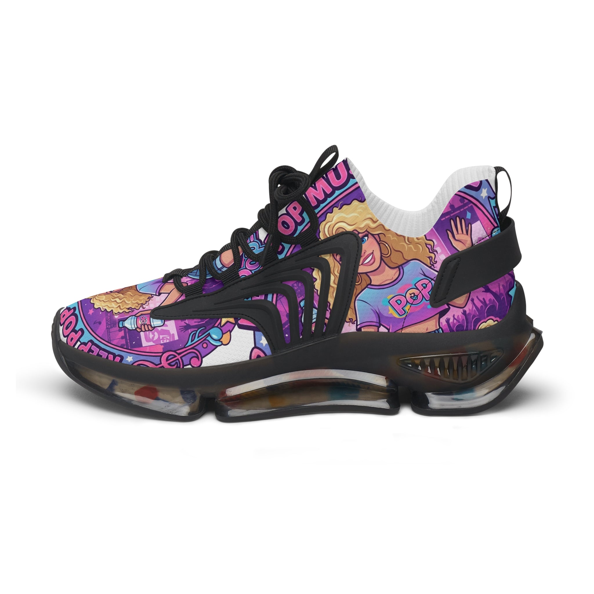Women’s Mesh Sneakers —"Keep Pop Music Alive " Women's Trendy Printed Athletic Shoes