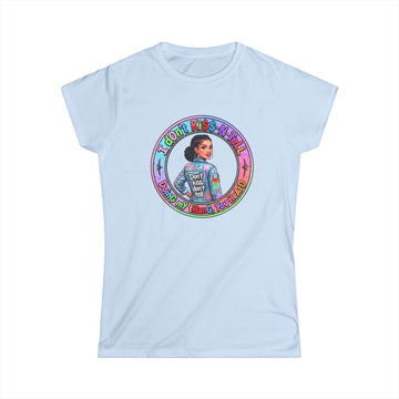 Women's Tee — 'I Don't Kiss-N-Tell" Vintage-Inspired Afro Pride Graphic