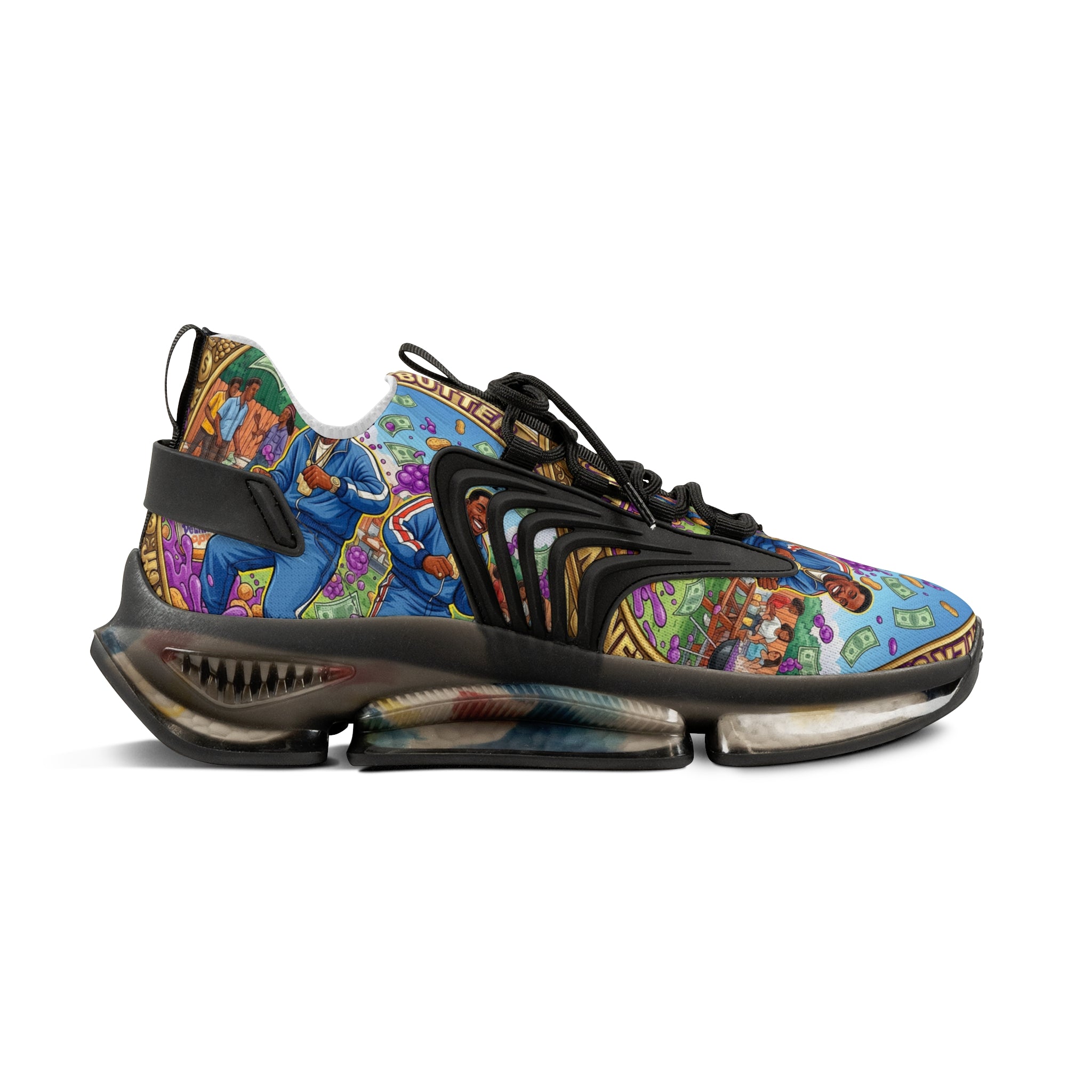 Mesh Sneakers —" Peanut Butter Jelly" Colorful Family Portrait Design Athletic Shoes