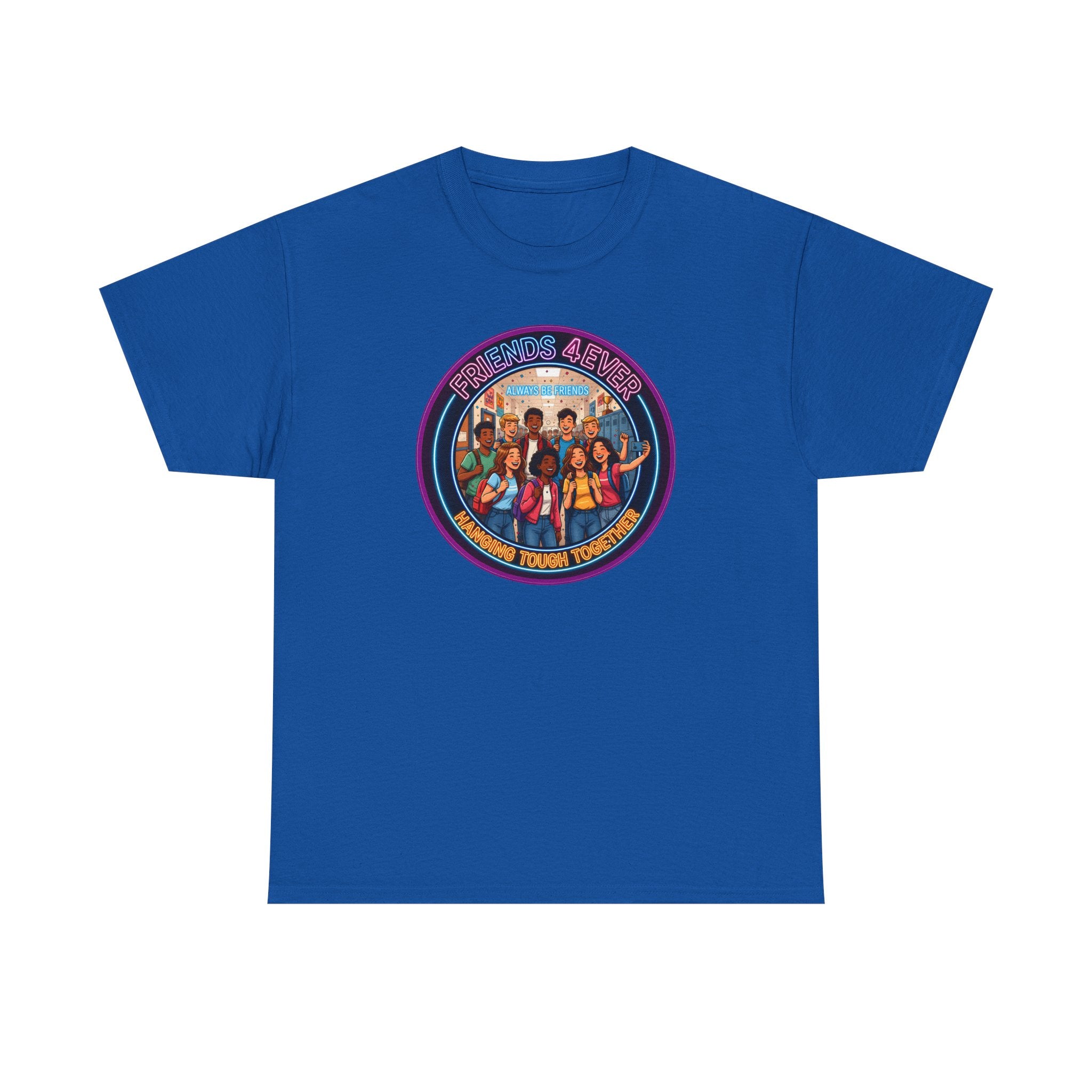 Graphic Tee — Retro Group Illustration "Friends Forever"