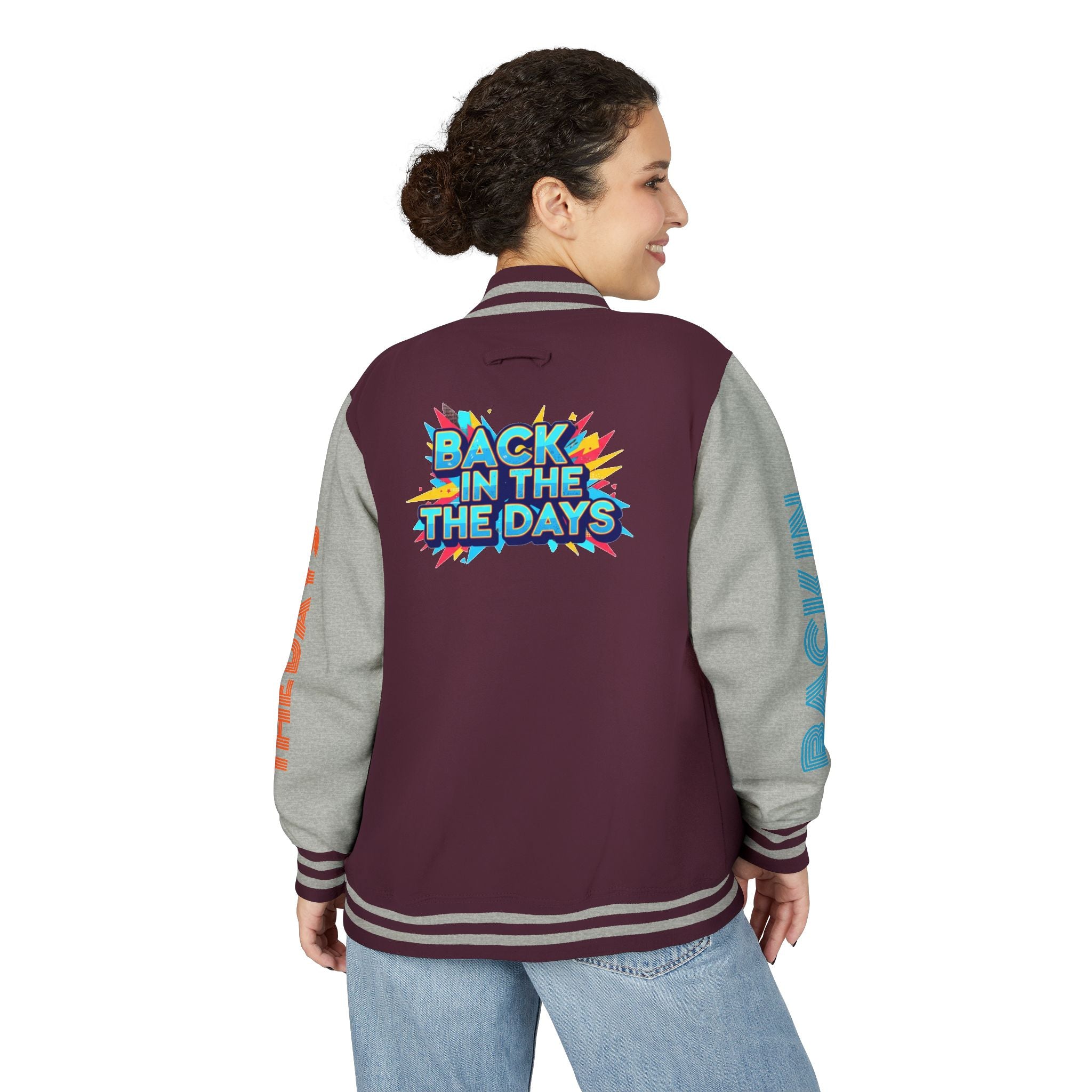 Letterman Jacket — "Back in the Days" Retro Graphic Bomber