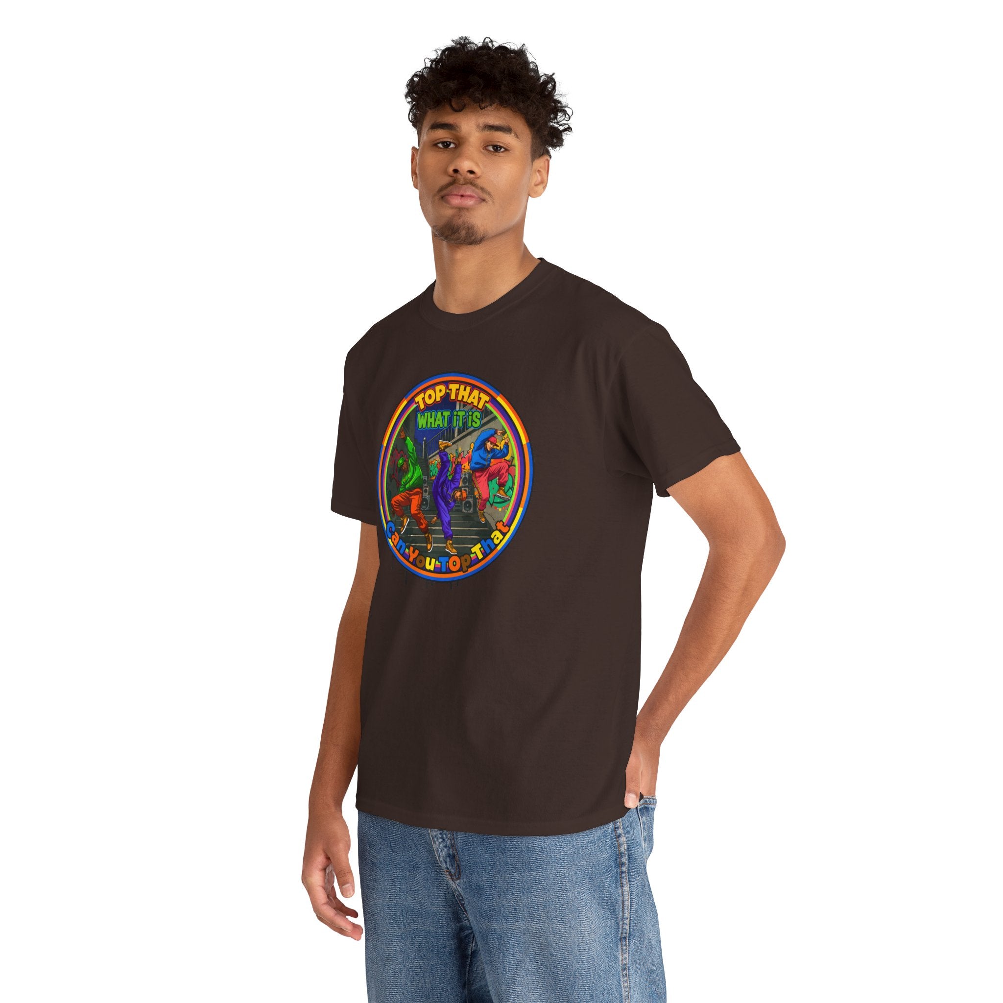 Retro  Tee — "Top That What It Is" Graphic Cotton Shirt
