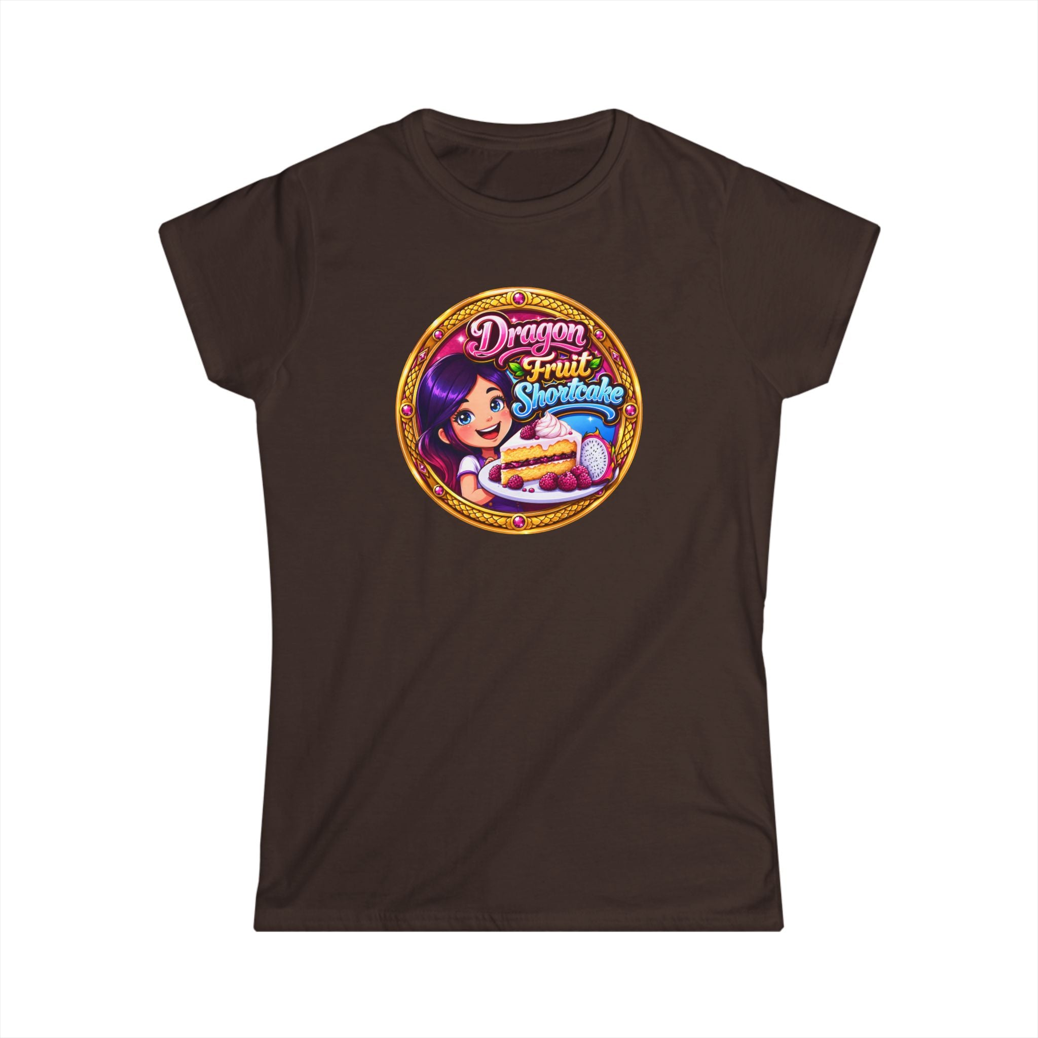 "Dragon Fruit Shortcake" Women's Tee — Cute Kawaii Dessert Graphic Shirt