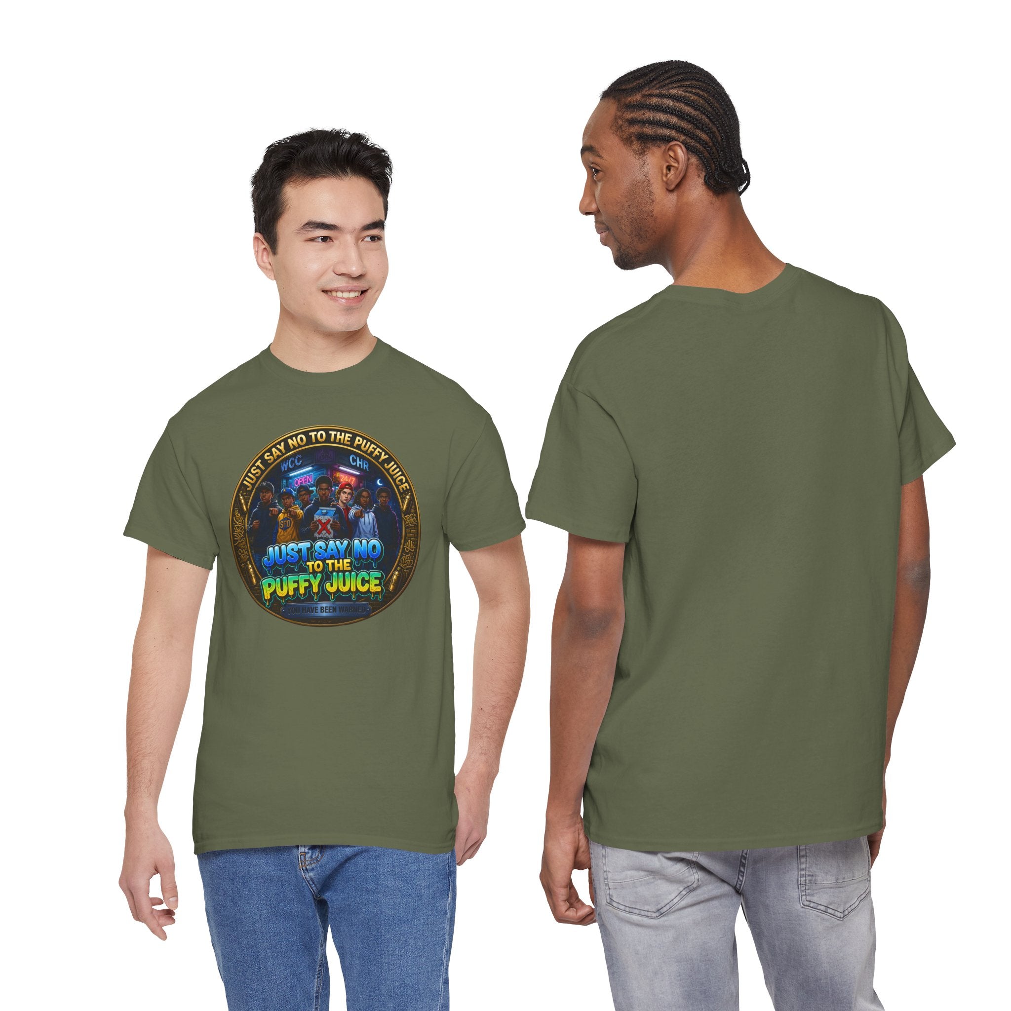 "Just Say No to the Puffy Juice "Tee – Anti-Party Vintage Graphic T-Shirt