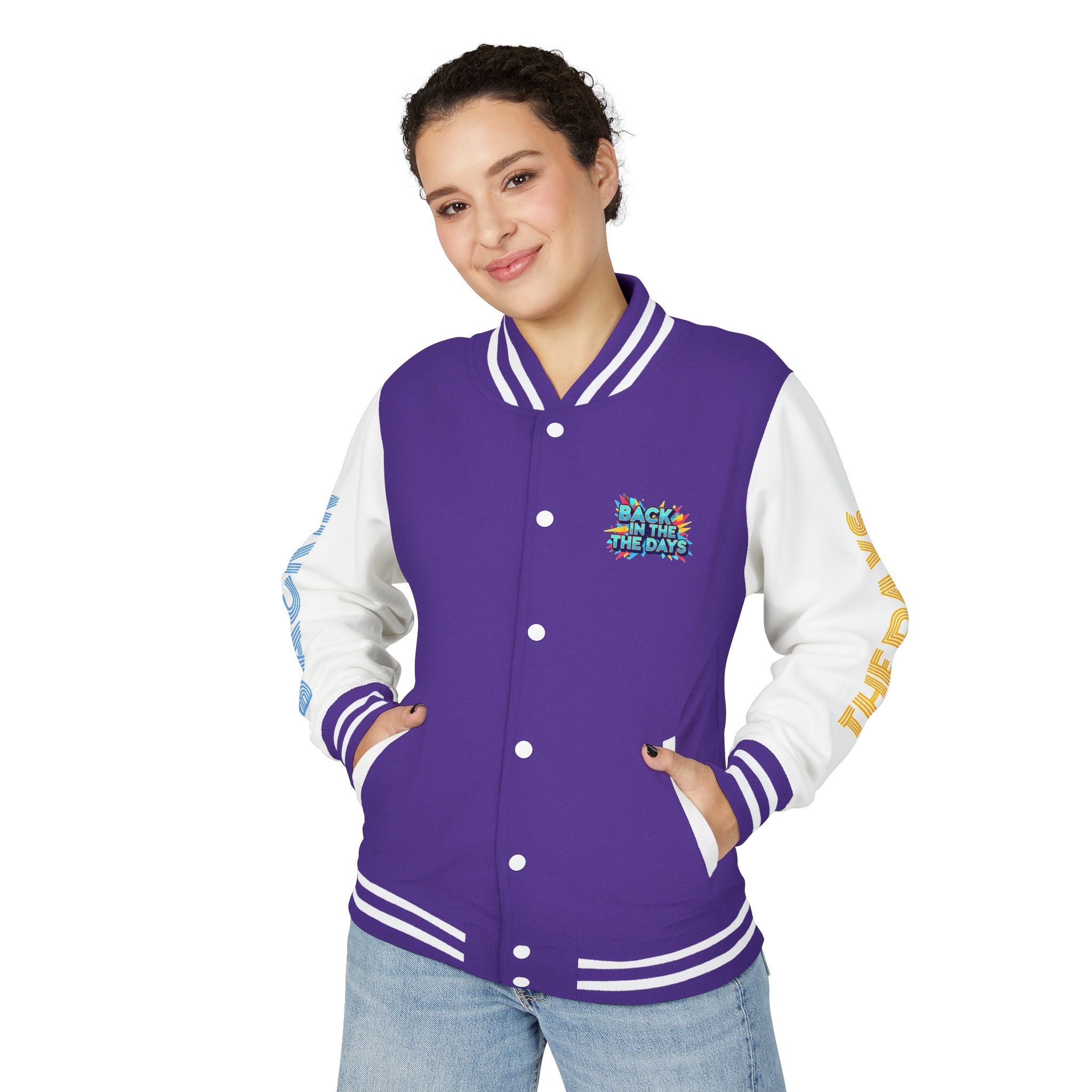 Letterman Jacket — "Back in the Days" Retro Graphic Bomber