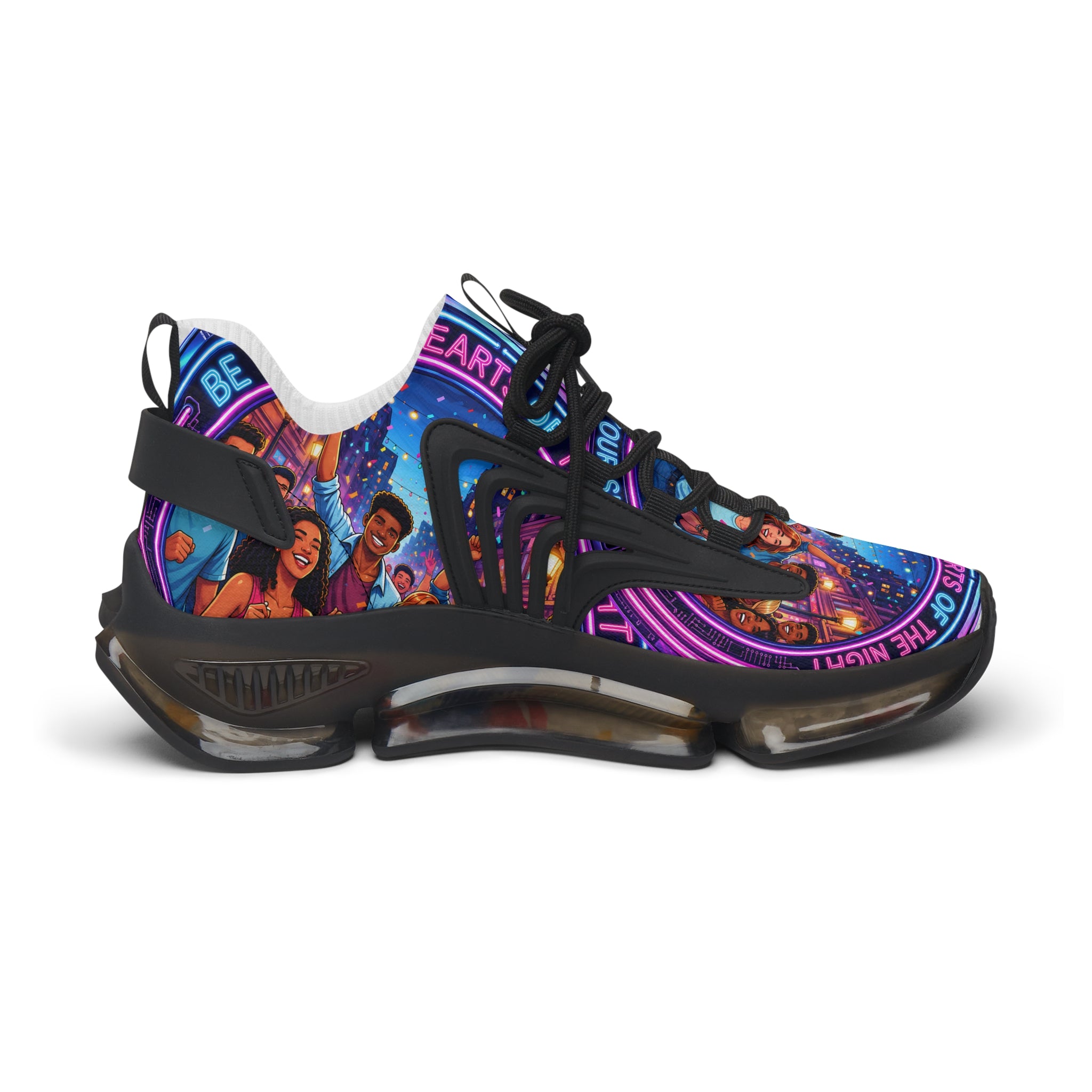 Women’s Mesh Sneakers — Colorful 'Be Young Of Hearts of the Night' Graphic Athletic Shoes