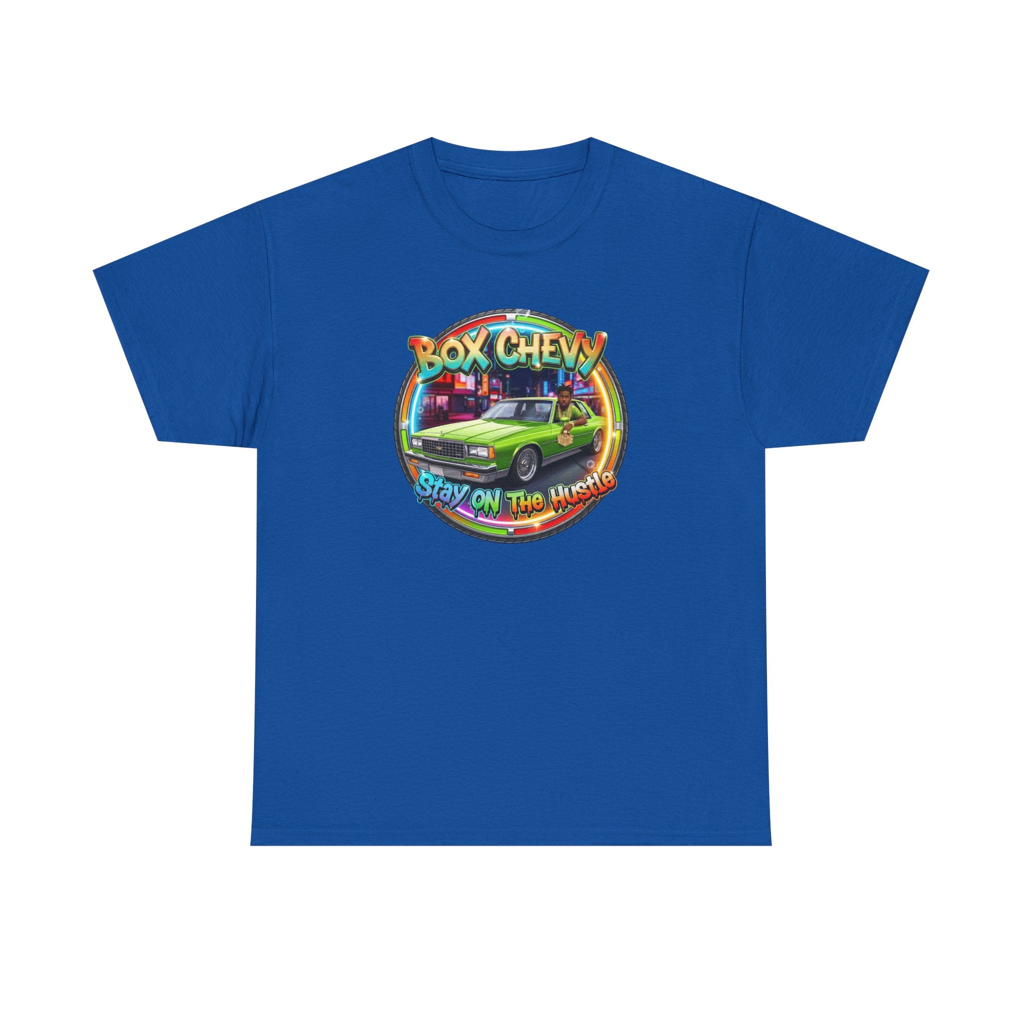Vintage Chevy Truck Tee — "Box Chevy Stay On The Hustle" Retro Car Graphic Shirt