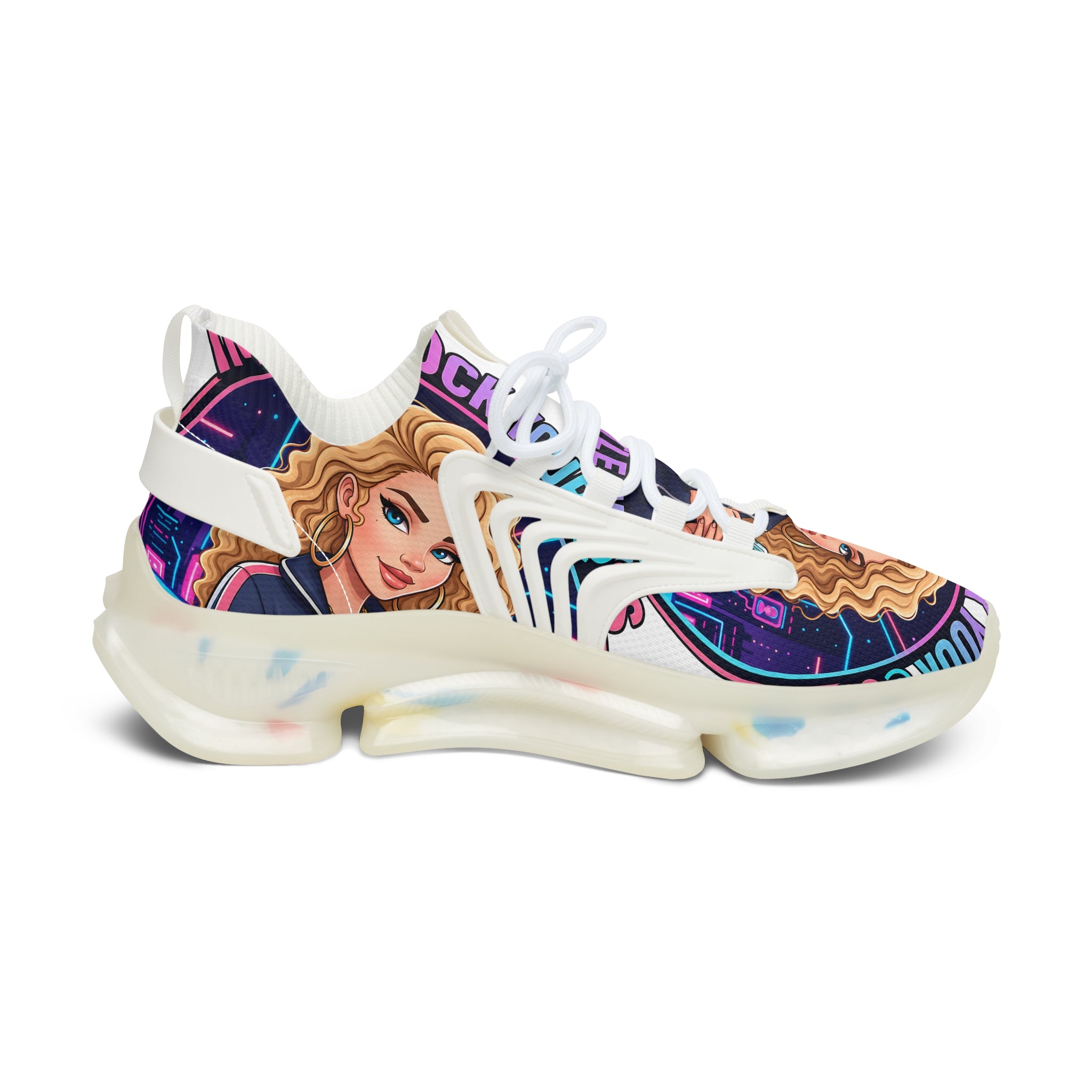 Women's Mesh Sneakers — 'Don't Block Your Blessings' Graphic Athletic Shoes