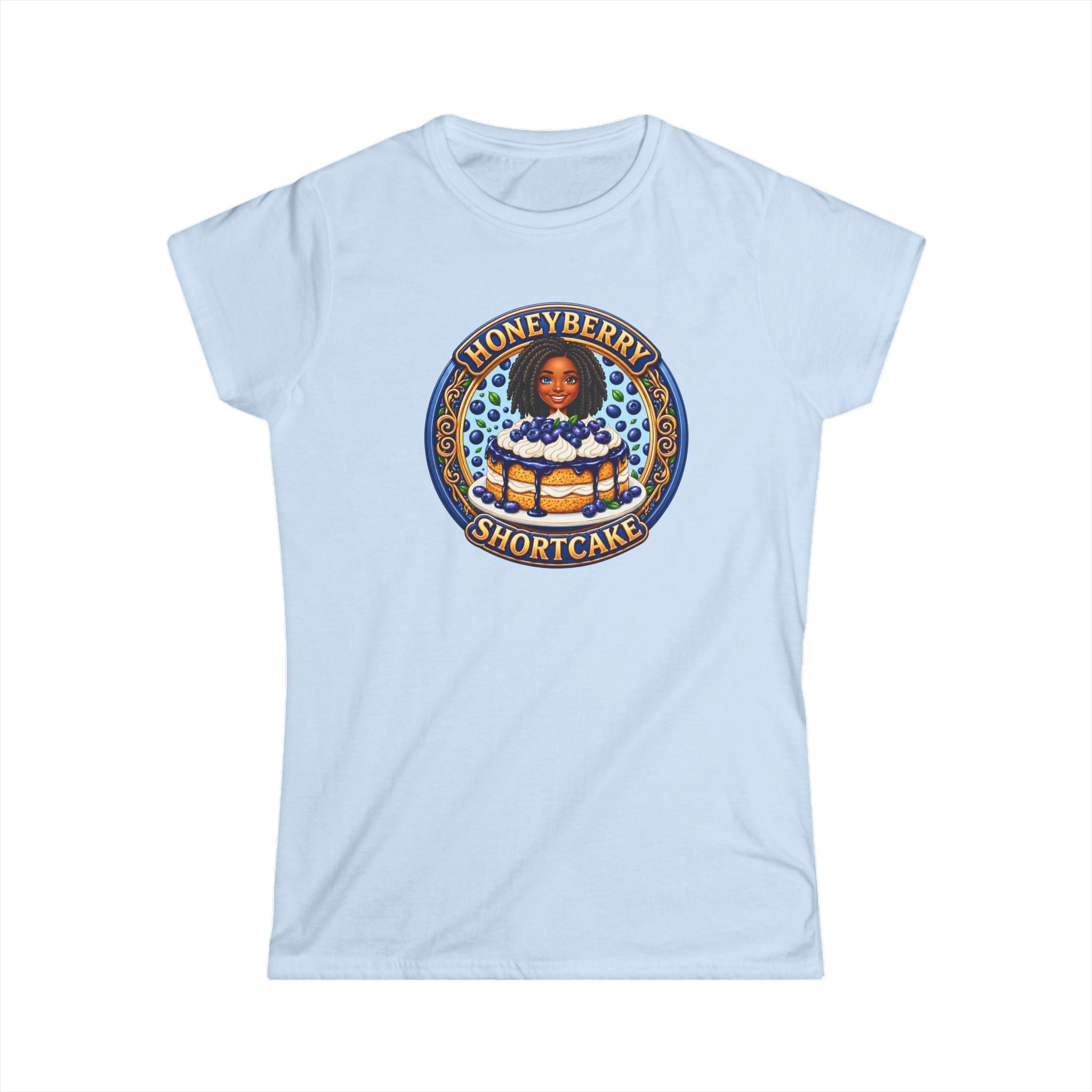 "Honeyberry Shortcake" Women's Tee – Retro Dessert Graphic Shirt