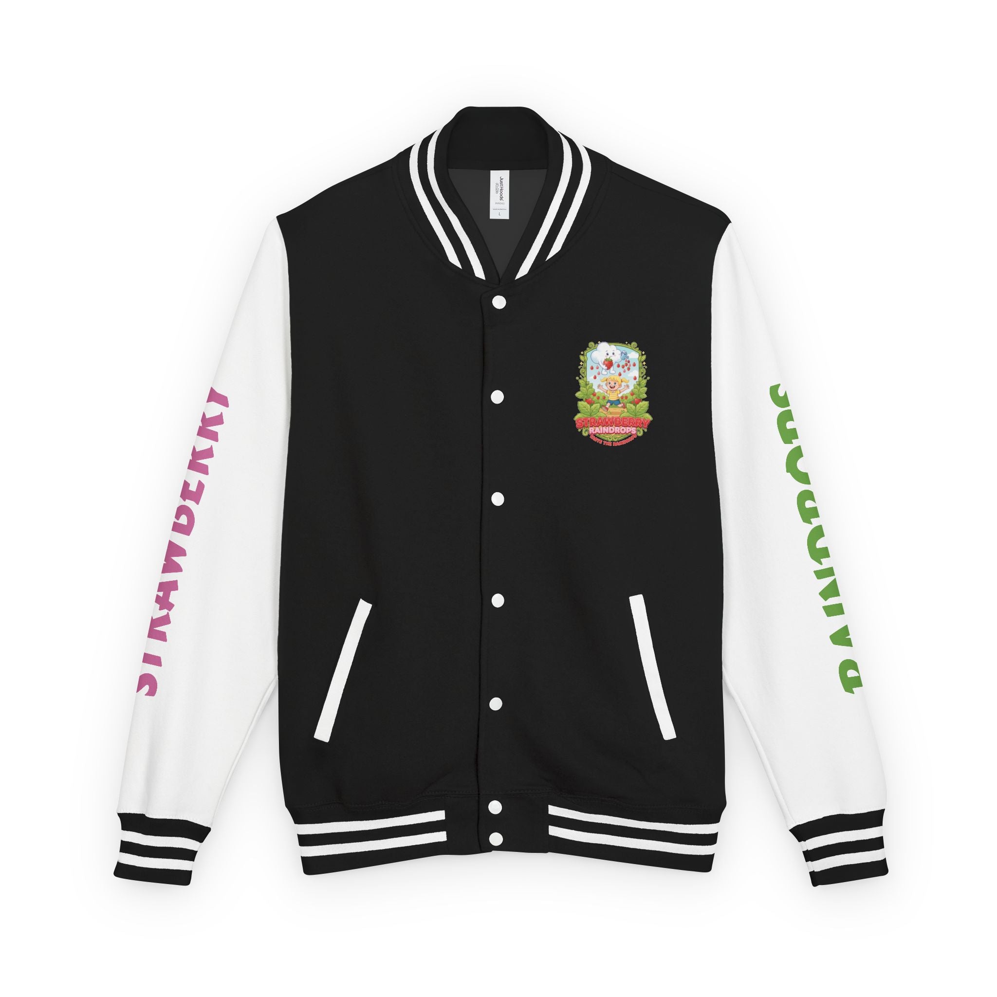 Letterman Jacket —Strawberry Raindrops Back Patch
