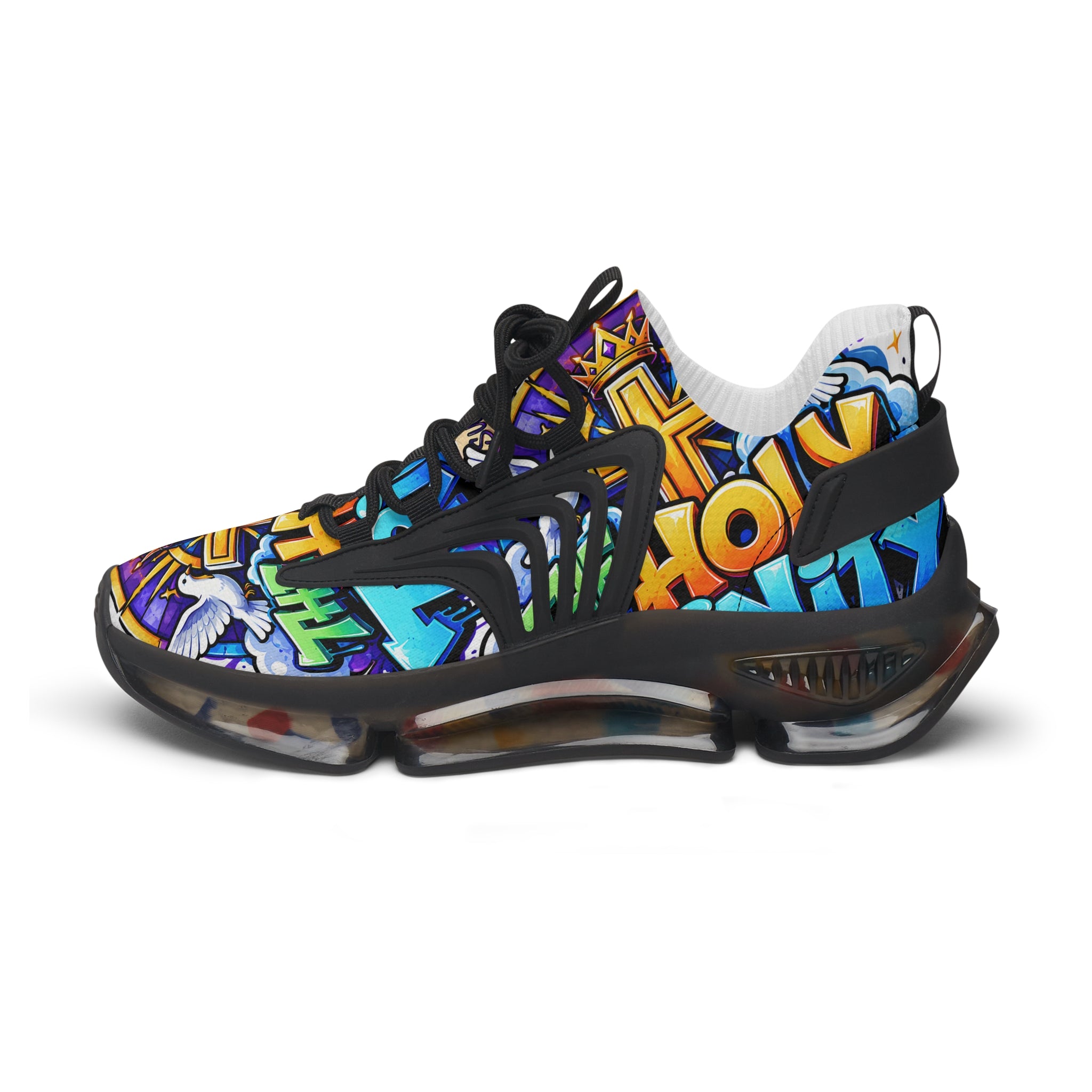 Men's Mesh Sneakers — 'The Holy' Colorful Graffiti Athletic Shoes for Women