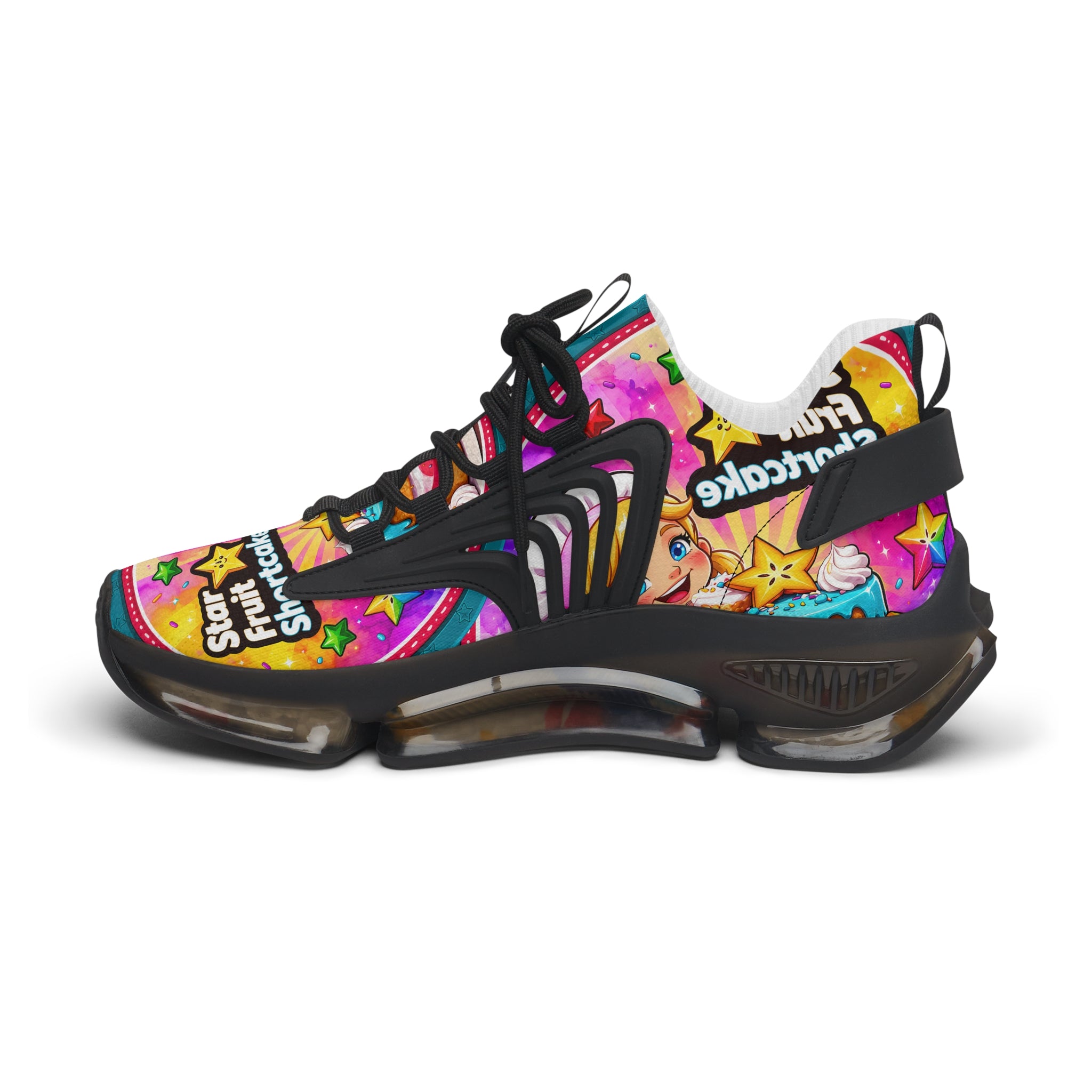 Mesh Sneakers — Colorful 'Star Fruit Shortcake' Anime Runner for Women