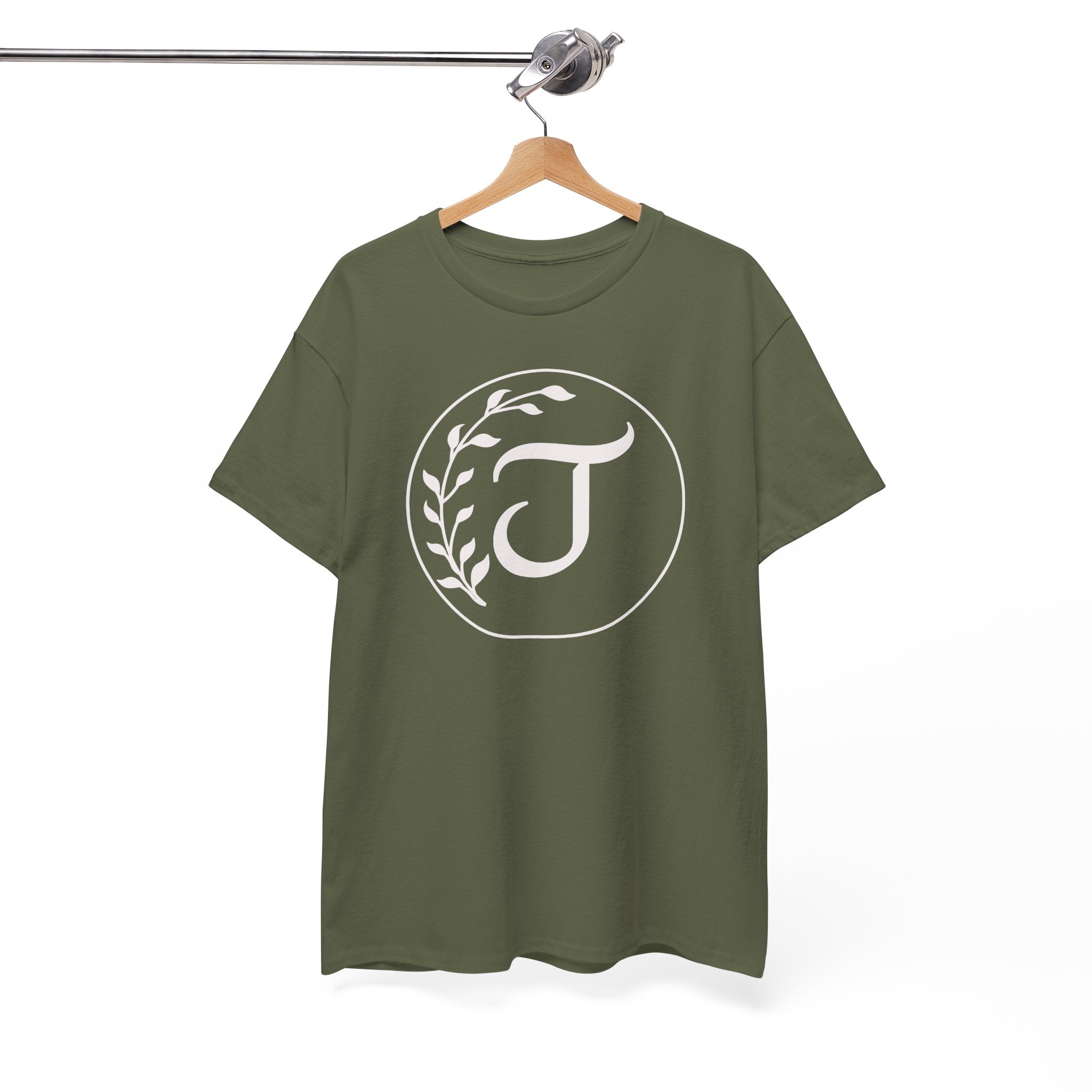 White Tee with Subtle "Floral J " Jesus Christ "— Minimalist Japanese Character T-Shirt