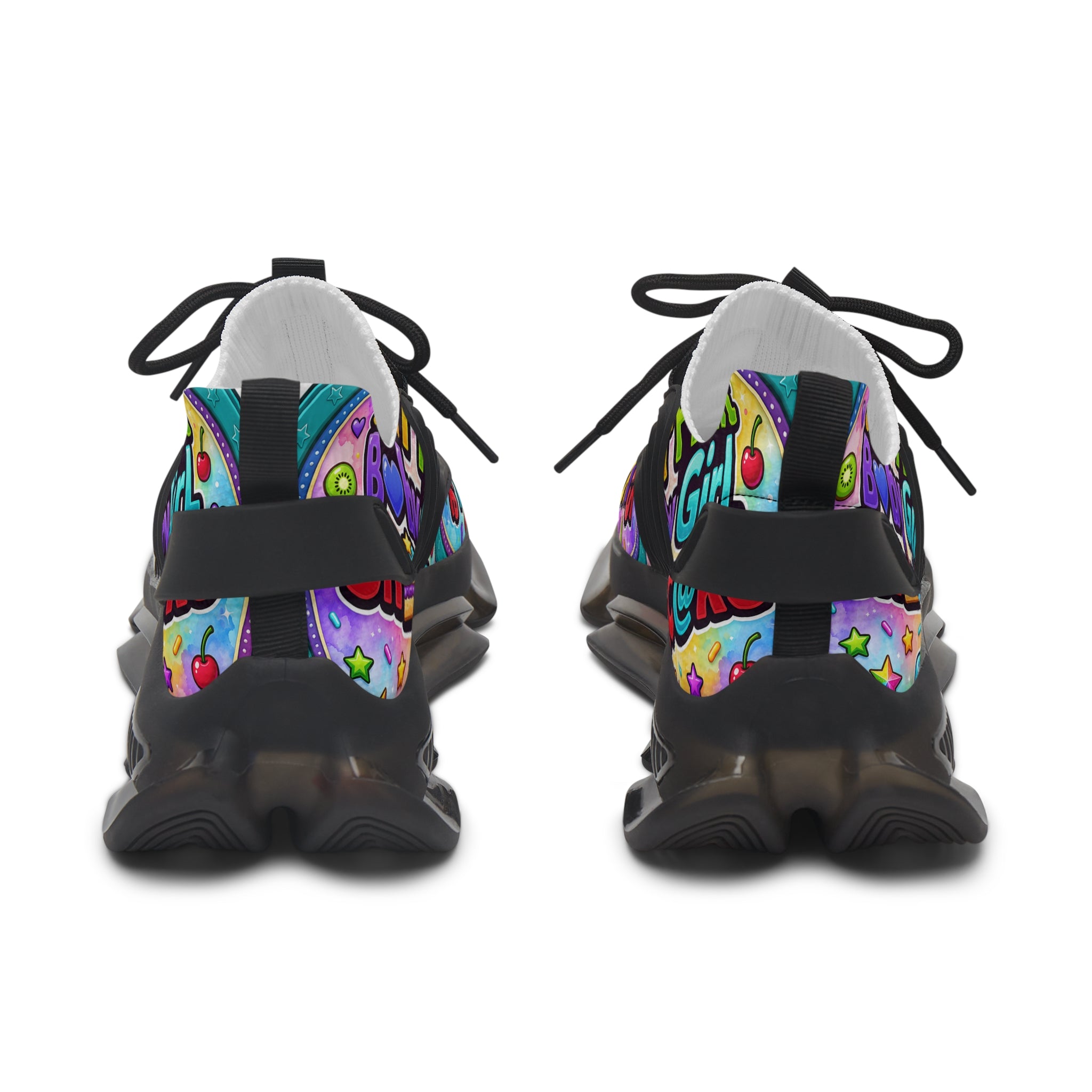 Colorful Graffiti Mesh Sneakers – 'Star Fruit Baby Shortcake' Graphic Women's Athletic Shoes